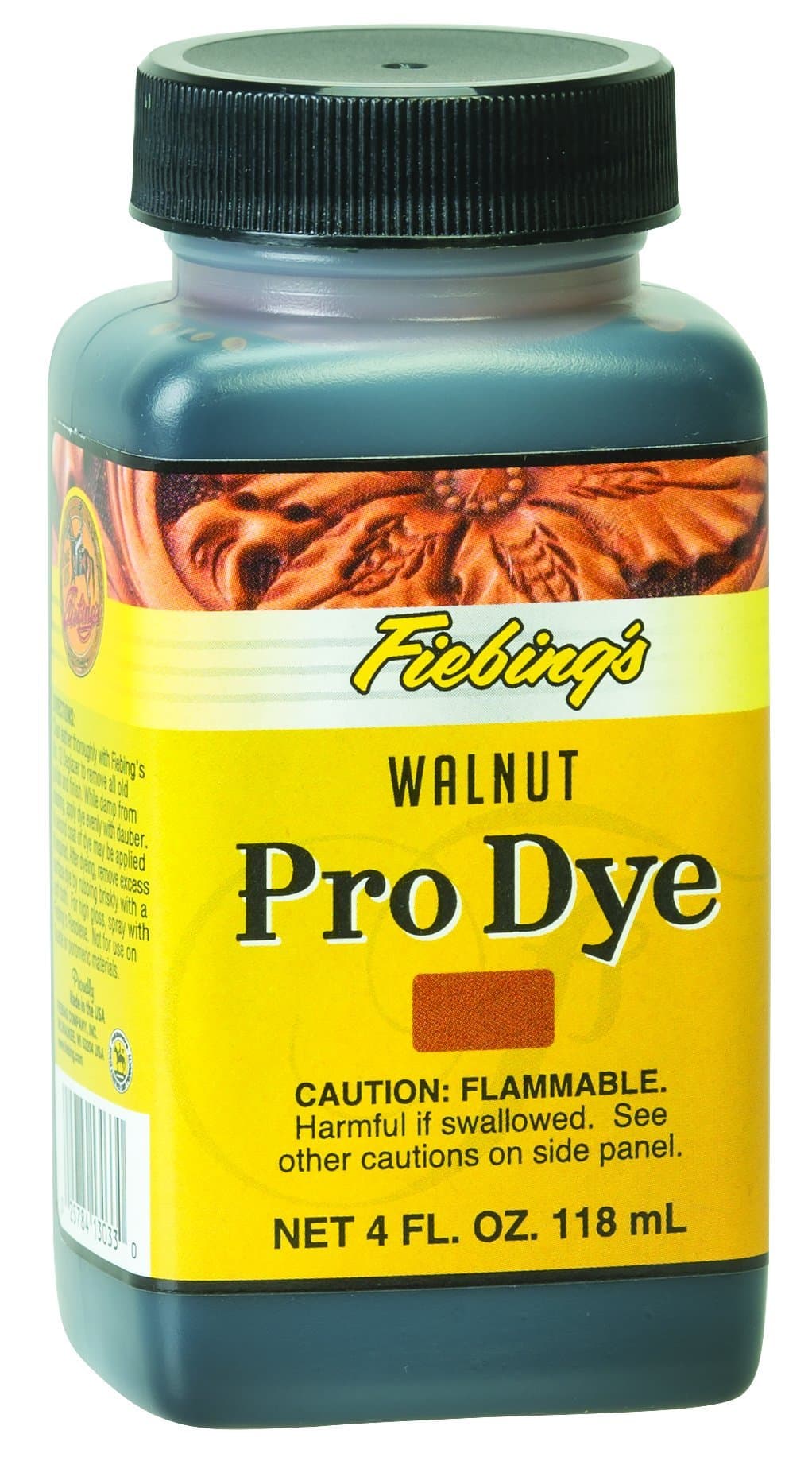 Fiebing's Pro Dye Leather Dye (4 Fl Oz) - Alcohol-Based, Penetrating, Permanent Dye for Shoes, Belts, Furniture - Vivid Color, Superior Color Fastness