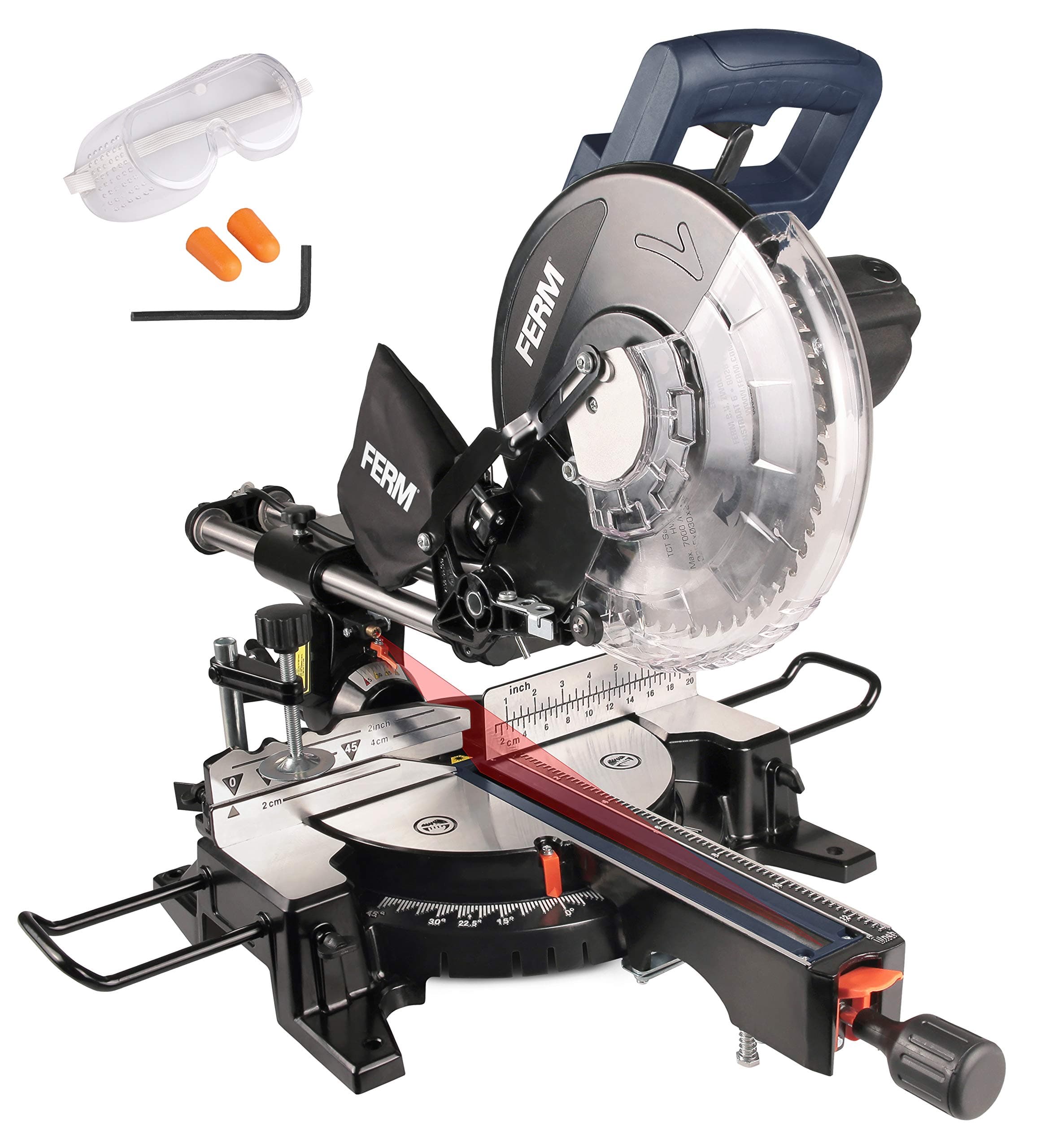 Ferm Battery Powered Radial Mitre Saw, (255 mm, 1900 W, Multicolour)