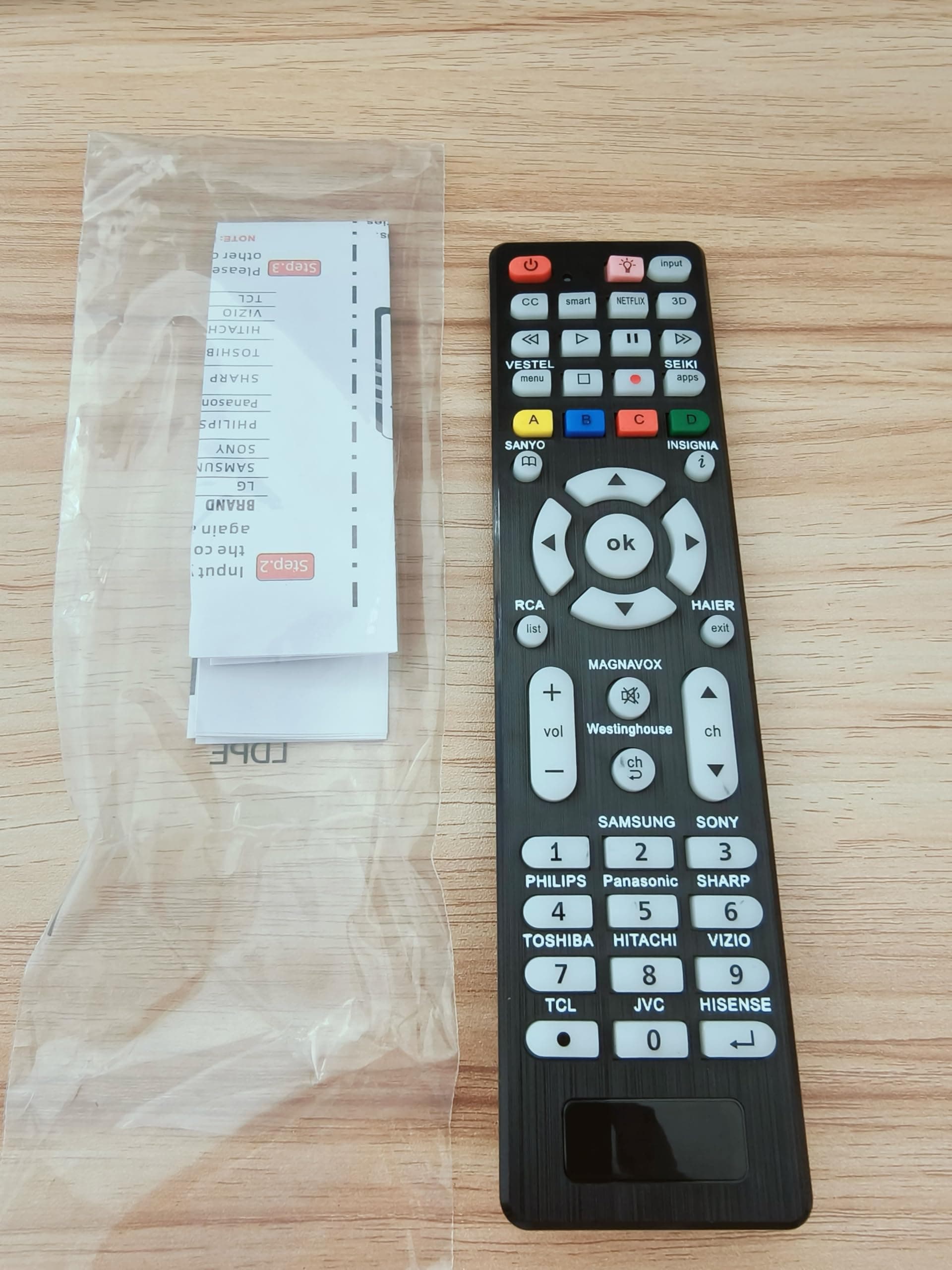 Universal TV Remote for Samsung,LG, Sony, Sharp, Vizio, Philips, Toshiba, Hitachi, Sanyo, JVC, TCL, Hisense, Vestel, Seiki, Insignia, Magnavox, haier, Panasonic All Series TV