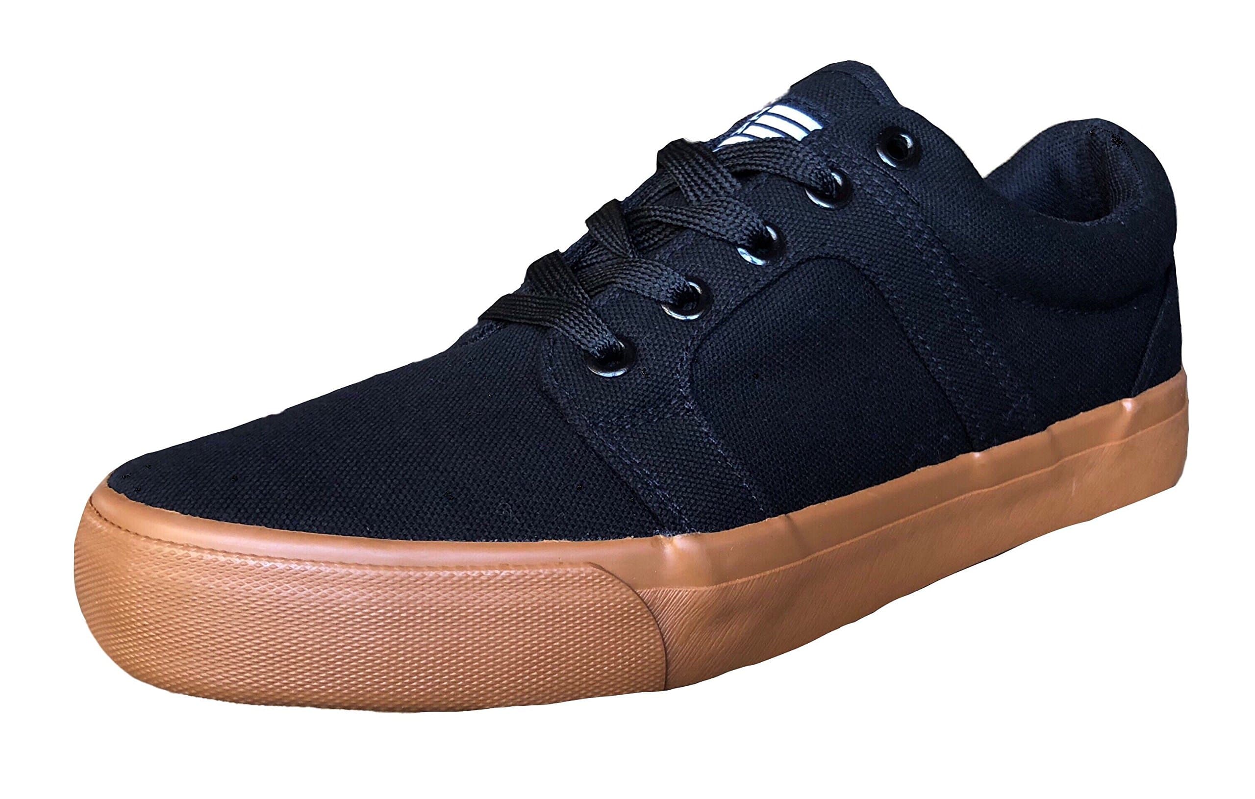 Classic Black Casual Low Top Skate Shoe Impact Reducing Orthotic Insole (8.5)