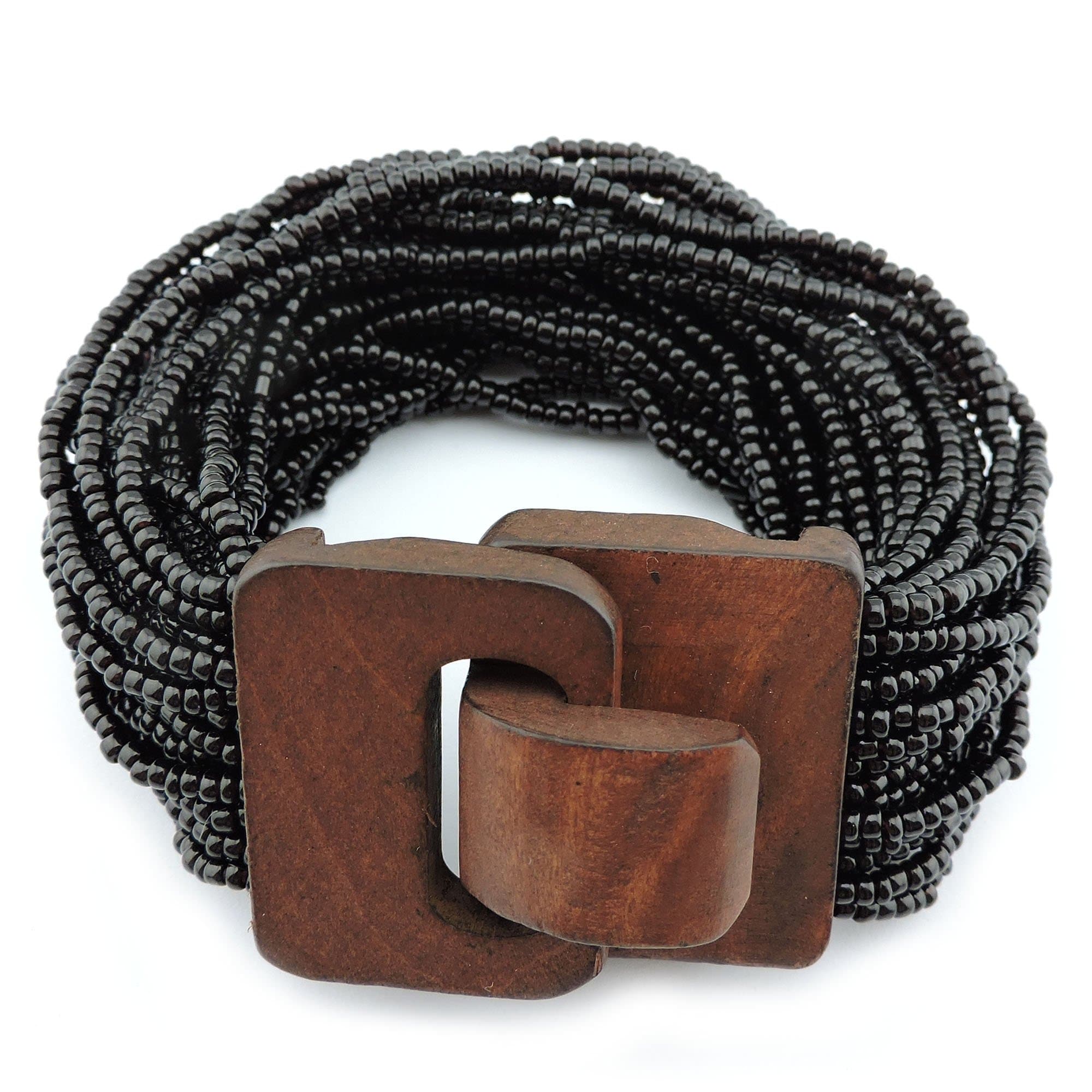 CoirisMulti Layers Seed Beads Wide Bangle Strand Bracelet for Women (BR1167)…