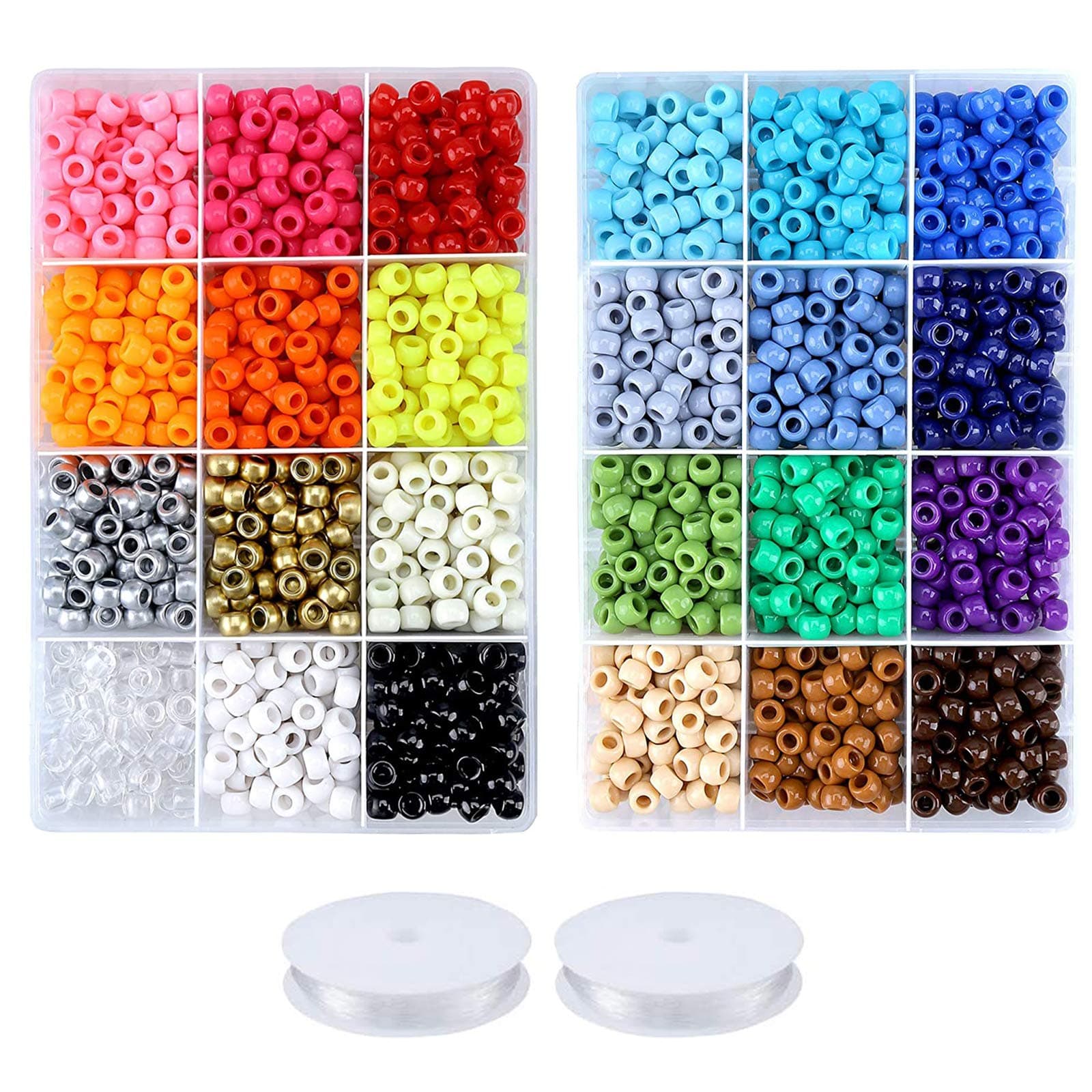 - Greentime Pony Beads Bracelets Making Kit, 9mm Rainbow Kandi Rave Beads Set for Friendship Bracelets Necklace Making Crafts for Christmas Gift (24colors)