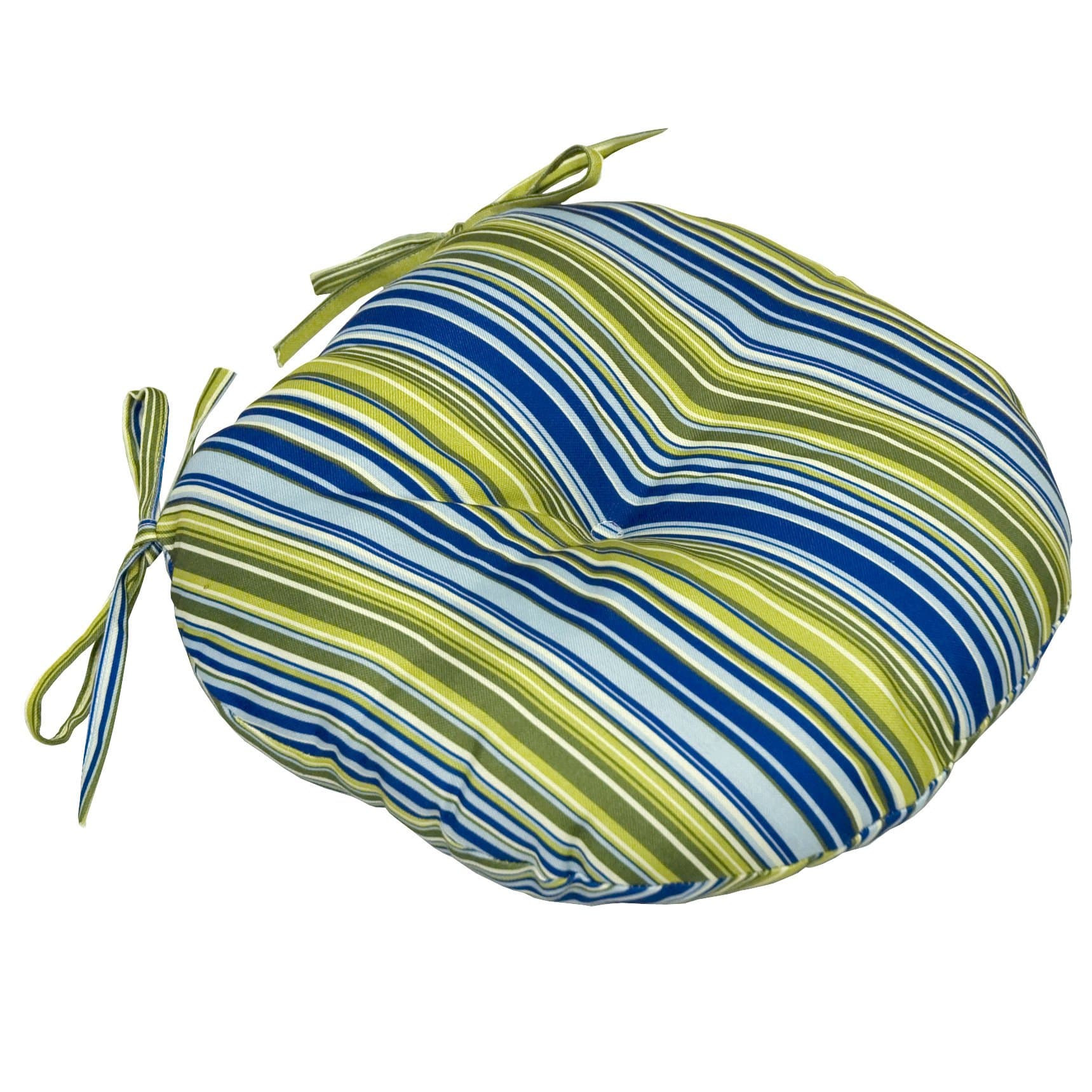 Greendale Home Fashions Round Indoor Bistro Chair Cushion with Vivid Stripe, 15-Inch, Set of 2