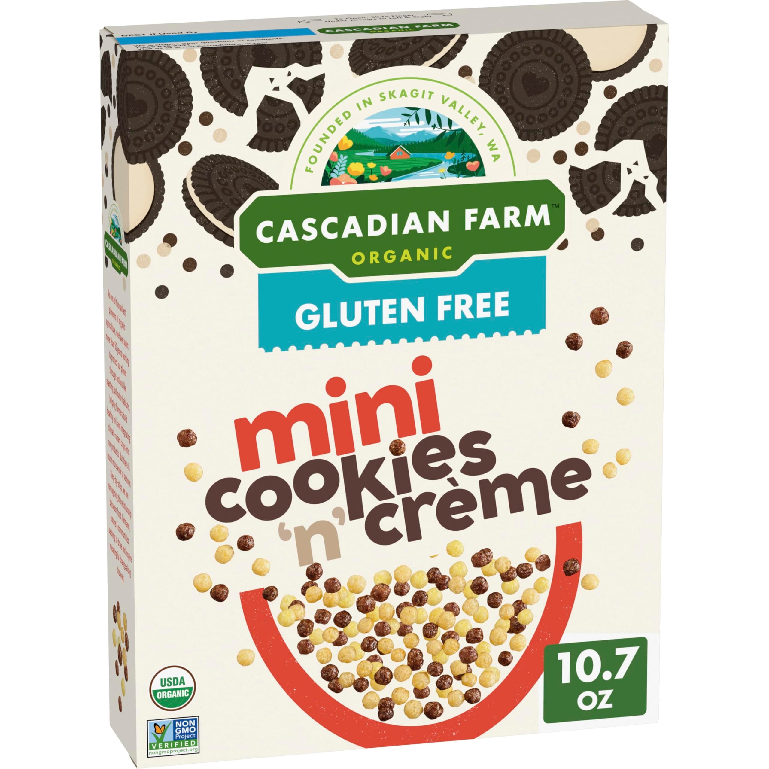 Organic Mini Cookies 'n' Crème, Gluten Free Cereal, Made with Whole Grain, Non-GMO, 10.7 oz