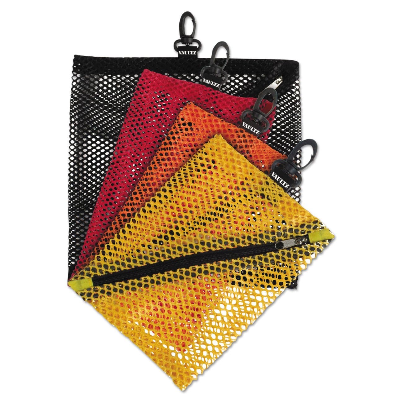 Vaultz Mesh Zipper Pouch Set - Pack of 4 - Mesh Pouch Zipper Bags for Organizing, Storage, Travel, School, Cosmetics - Small, Medium & Large Assorted Bag Sizes - Boys Asst Colors