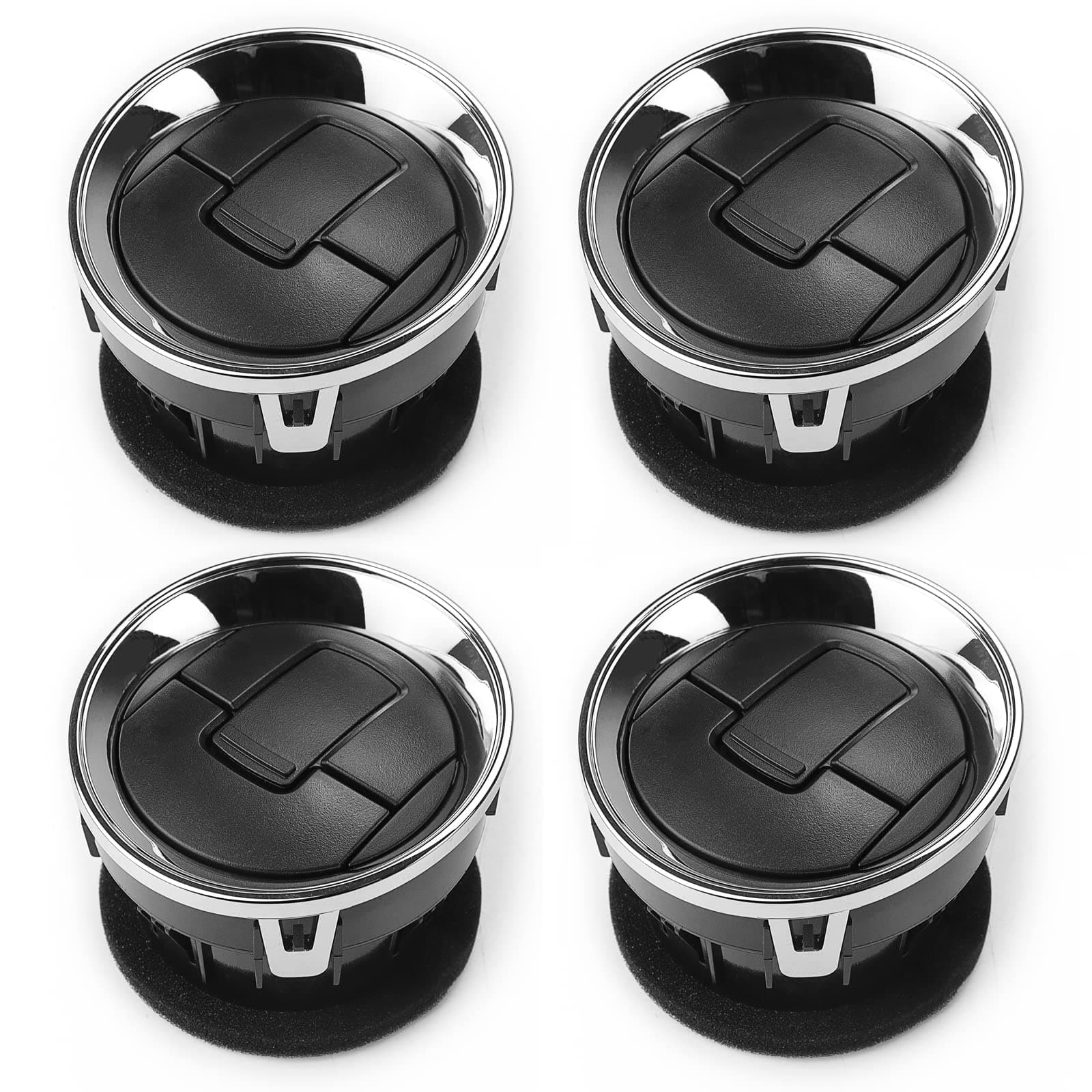 USTAR Chrome Black Dash HVAC AC Vent Heater Air Vent Fit for Ford F150 Lobo 2009-2014 AL3Z19893BA 4Pc Pack