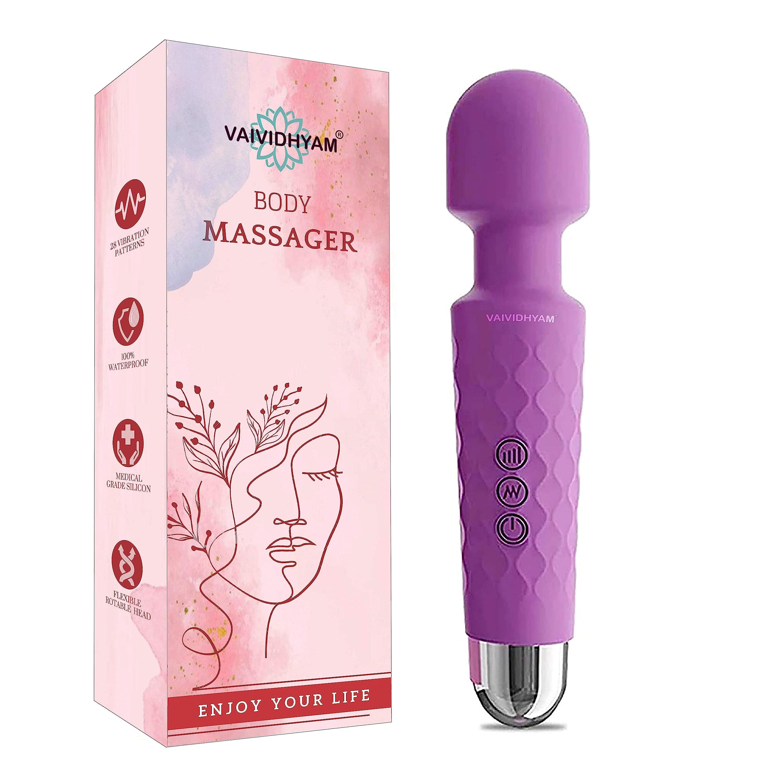 VAIVIDHYAM Body Massager,Wireless Portable Neck Massager with 8 Modes and 19 Strength Levels Rechargeable Pain Relief EMS Massage Machine for Shoulder,Arms,Legs,Back Pain for Men and Women.