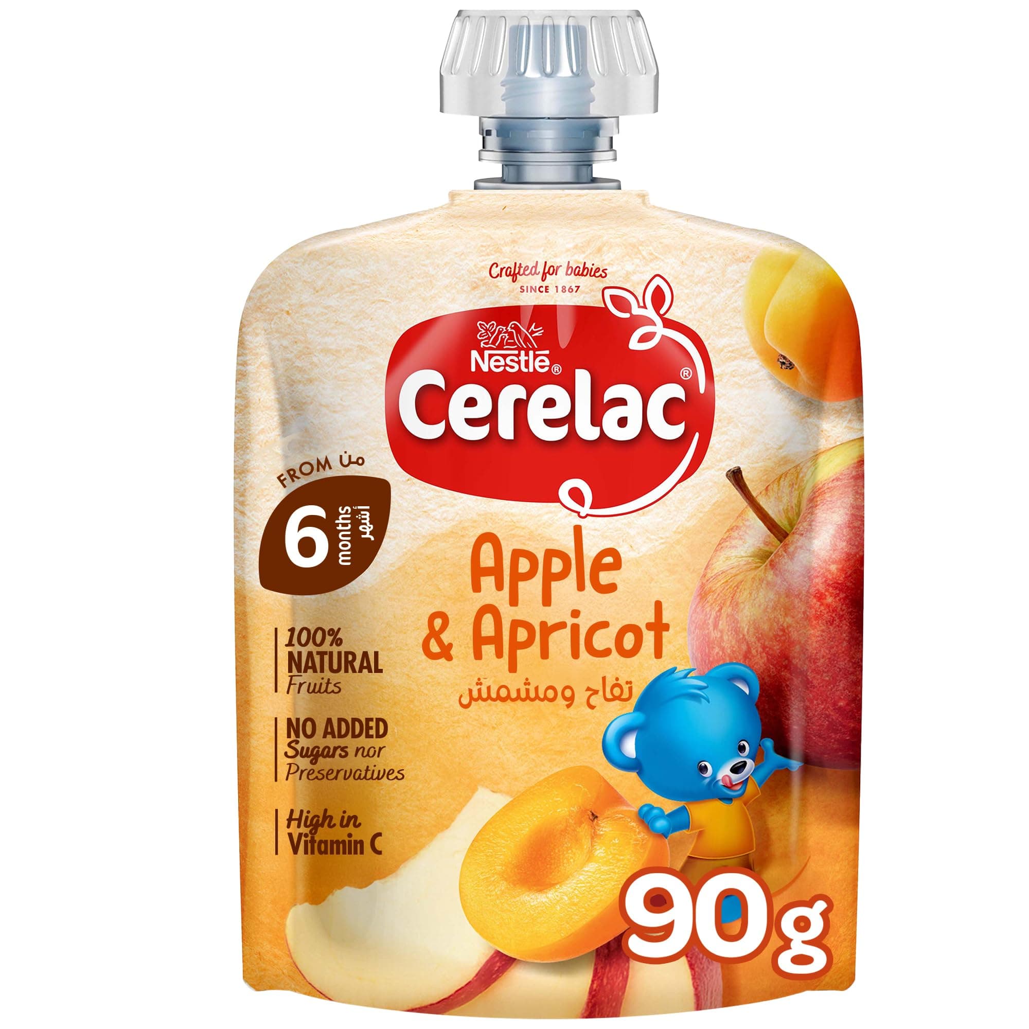 Nestlé Cerelac Apple Apricot Puree Pouch, 90g