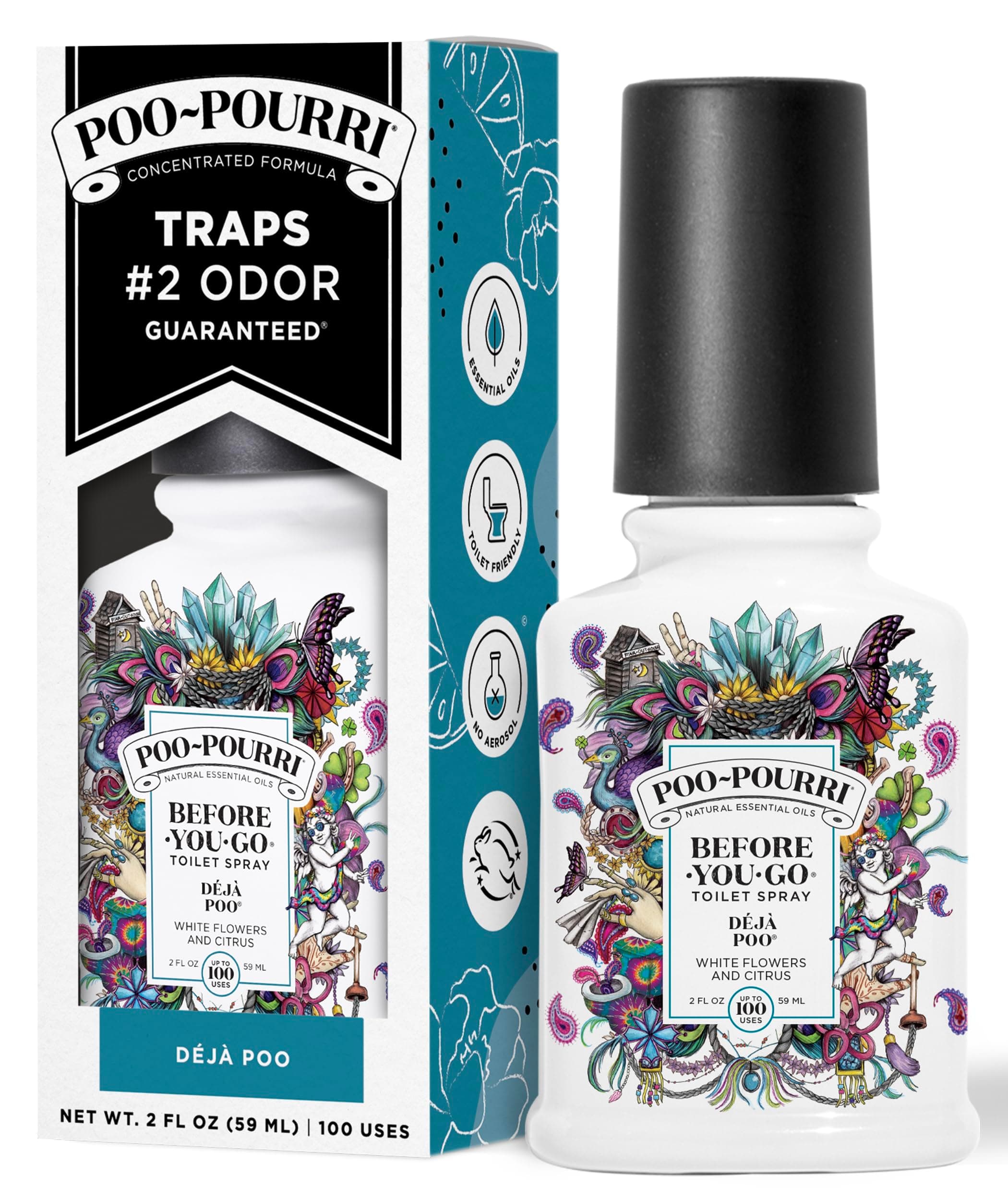 Poo-Pourri Royal Flush Custom Toilet Spray Bottle, 2-Ounce, White DJP-002-CB
