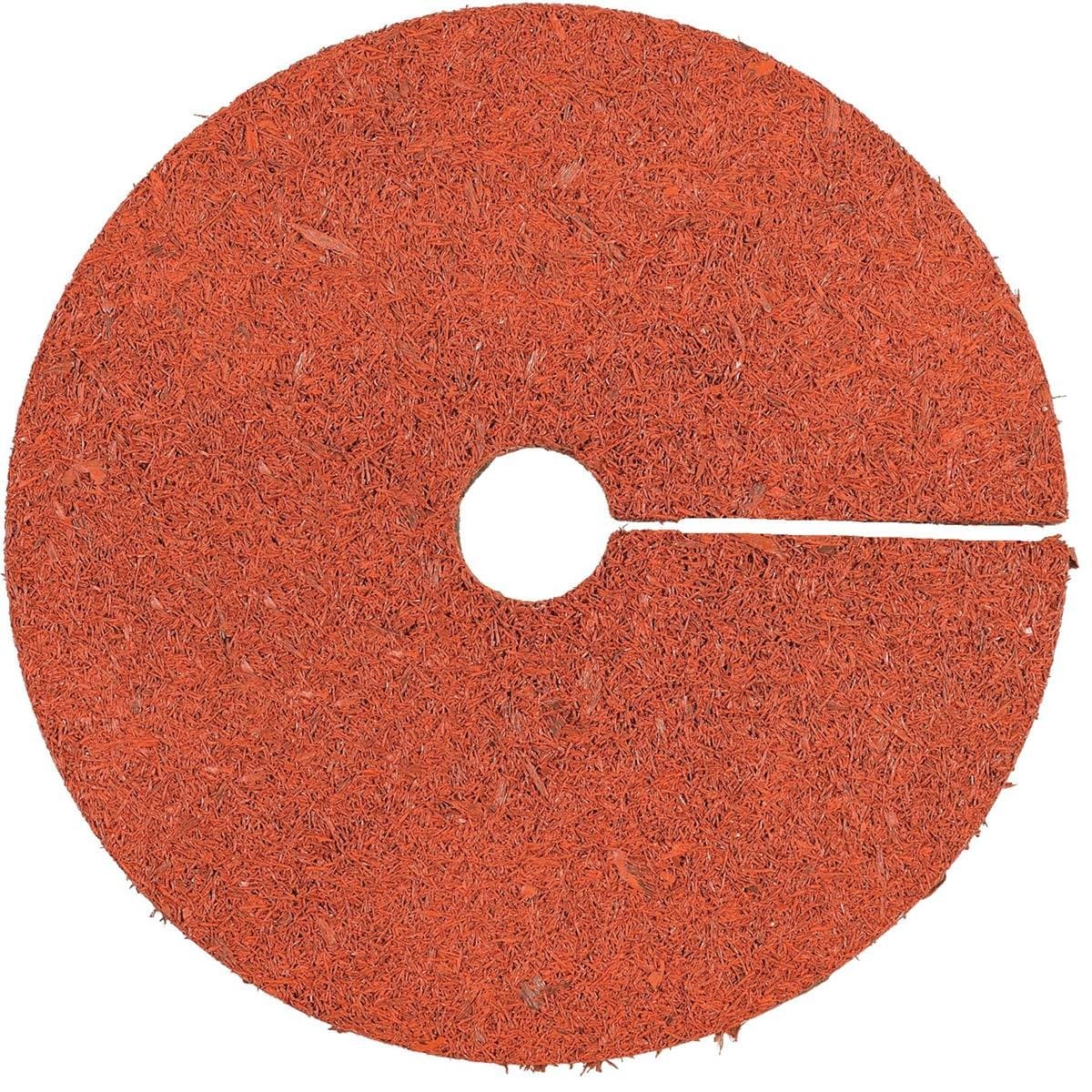 Rubber Mulch Tree Ring, 24" Diameter, Red