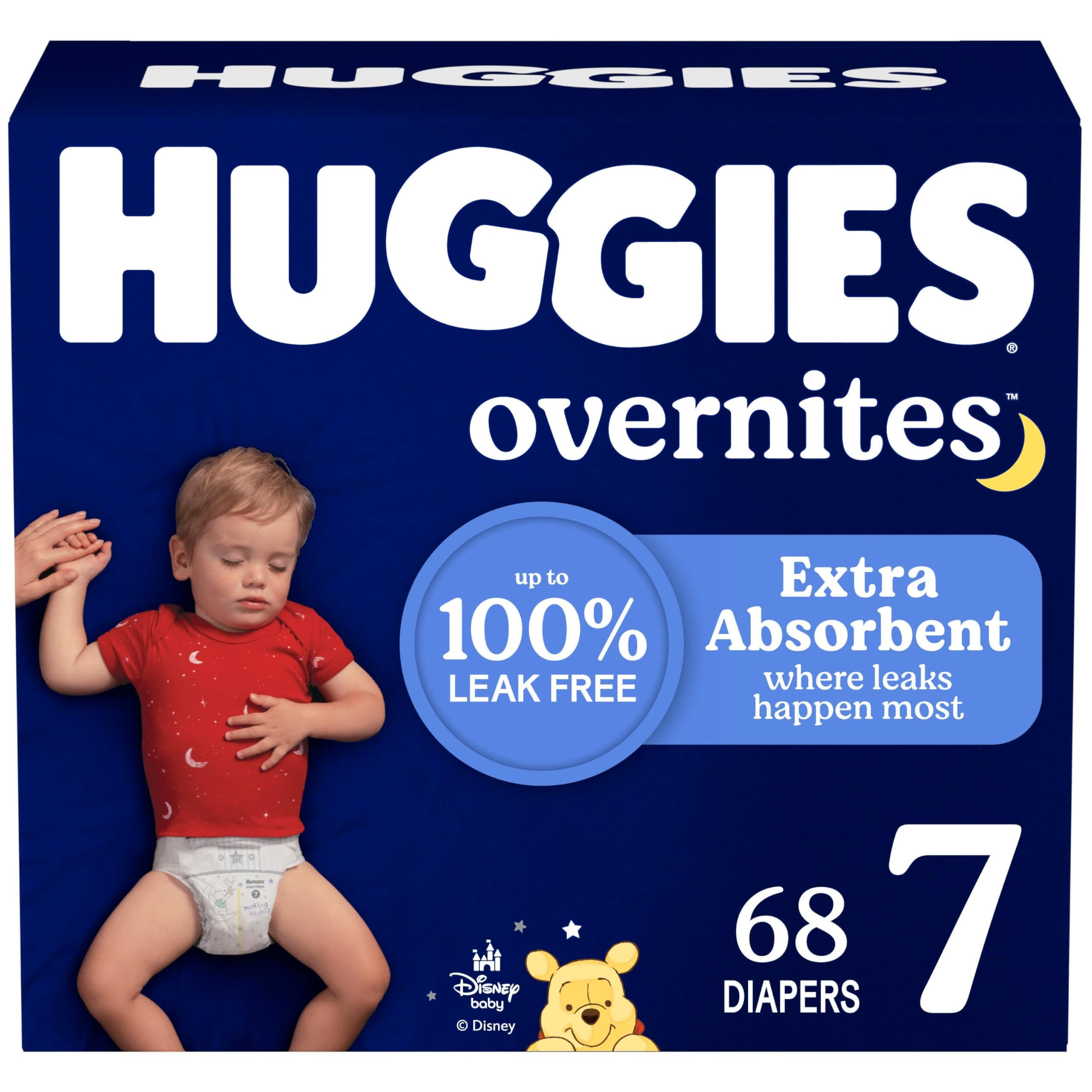 Size 7 Overnites Baby Diapers: Overnight Diapers, Size 7 (41+ lbs), 68 Ct (2 Packs of 34)