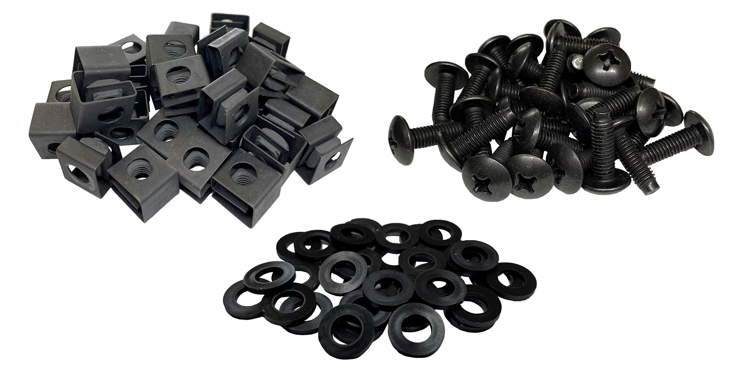 RackGold® M6 Slide-on Cage Nut & Screws w/Washers 25-Pack - USA Made