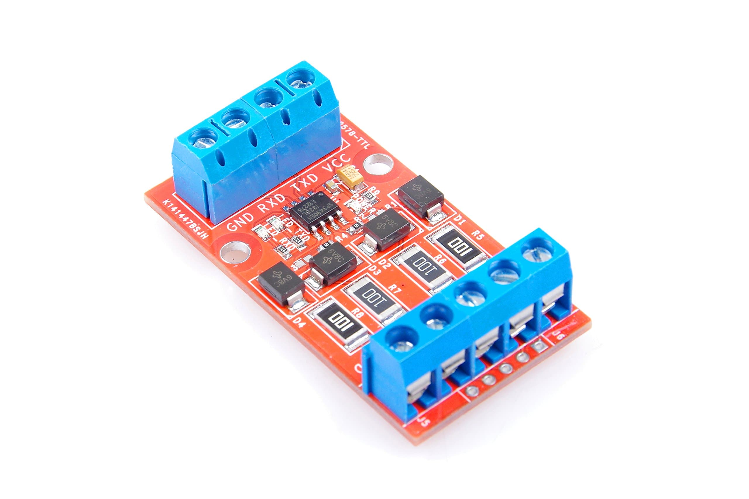 RS422 to TTL/UART/MCU Serial Port Signal Mutual Conversion Module with Over-Voltage Over-Current Protection- (3.3V)