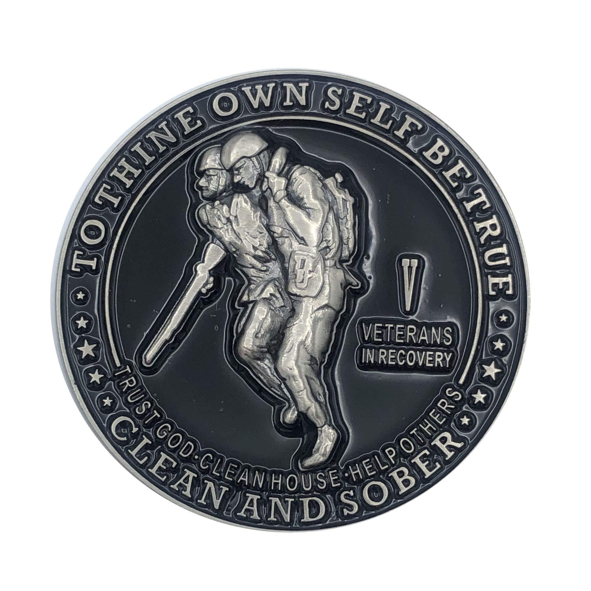 MYRECOVERYSTORE Veterans in Recovery AA Chip Sobriety Coin (1-60 Years) with Third Step Prayer on The Back. My Recovery Store AA Medallion