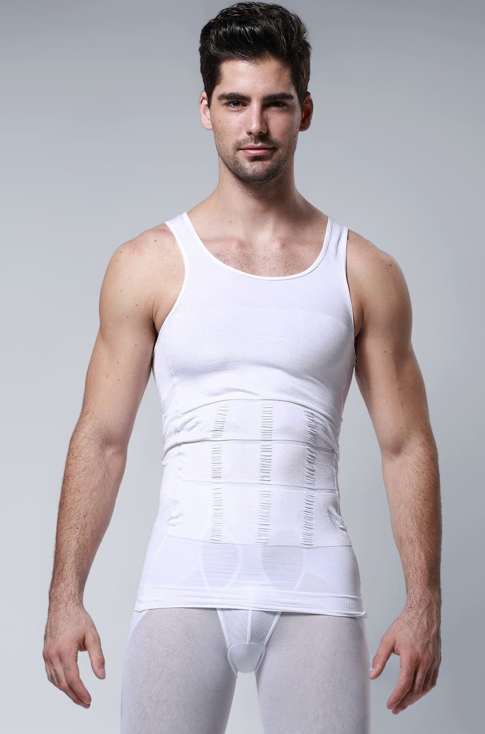 Men’s Slimming Body Shaper Vest Shirt Abs Abdomen Slim Stretchable Tummy Tucker Vest