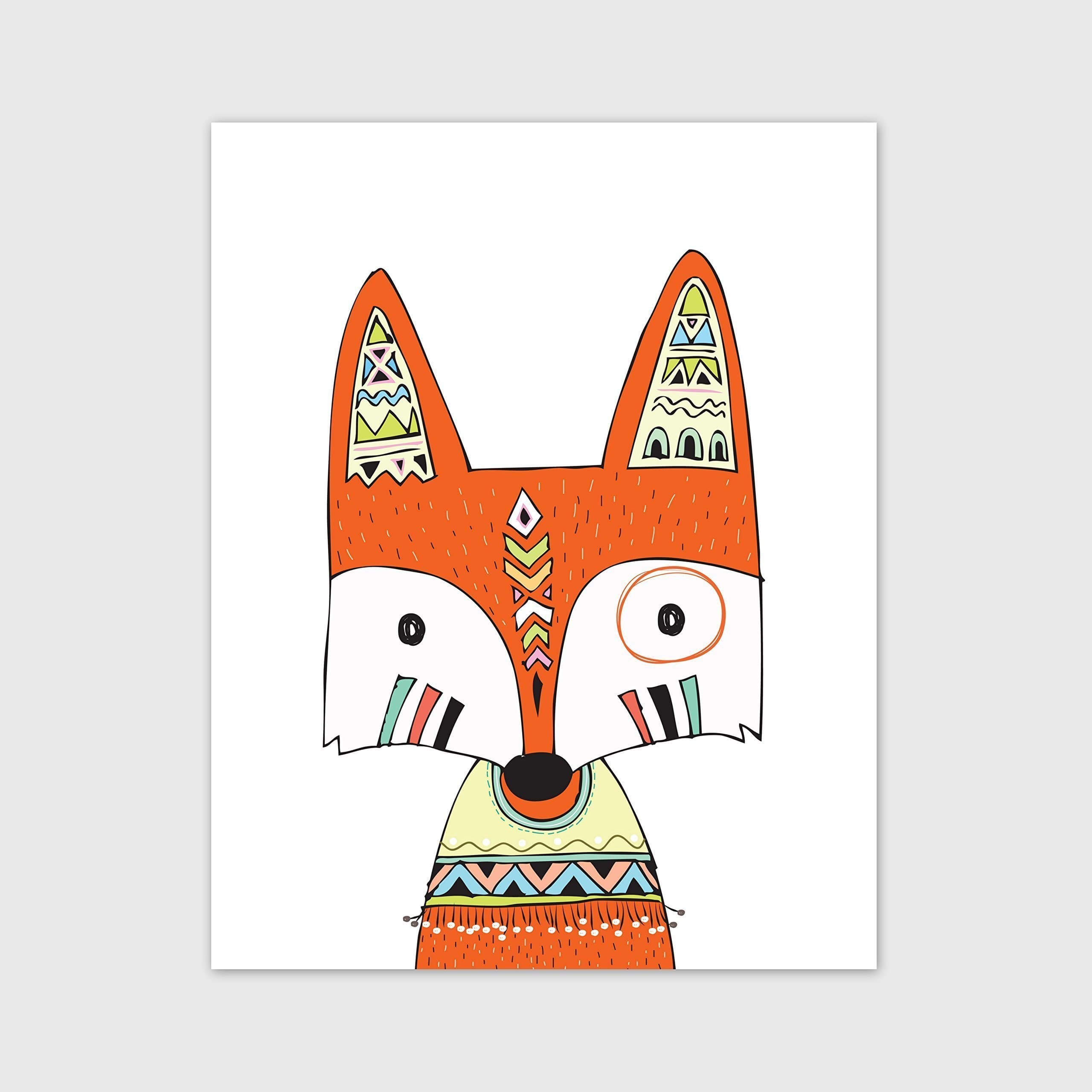 Fox Nursery Art, Woodland Nursery Decor, Your Choice of 4x6, 5x7, 8x10, 11x14