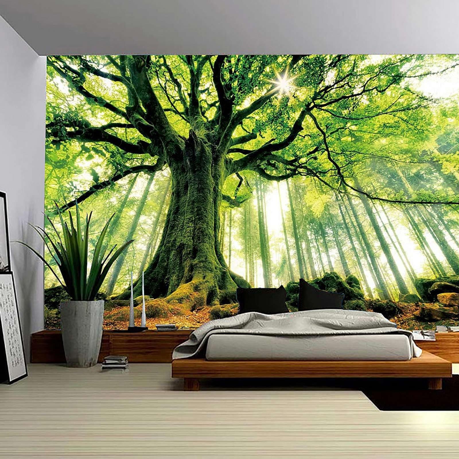 ENJOHOS Wall Tapestry for Living Room Bedroom Tapestry Wall Hanging Large 3D Wall Art Covering(W79 x T59,Green Tapestry)