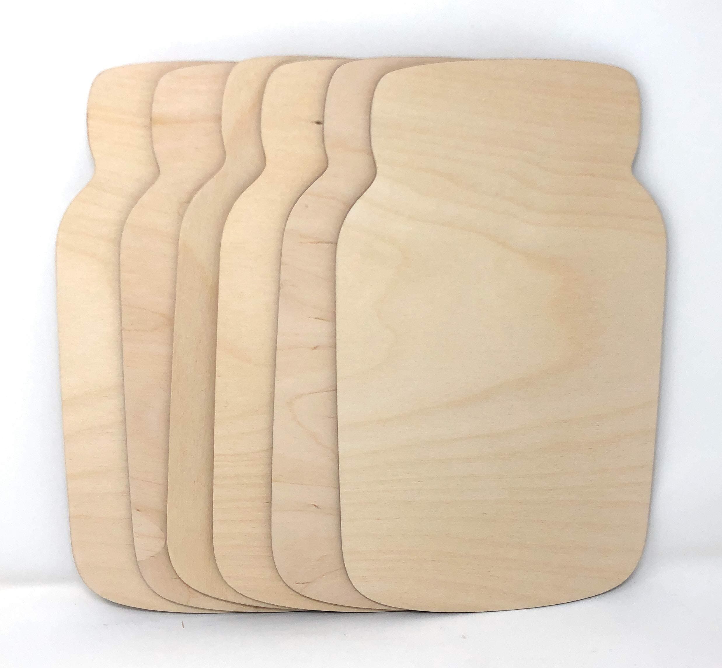Gocutouts 12" Wooden Mason Jar Cutout Shapes Package of 6 Wooden Mason Jar Cutouts (12" Package of 6)