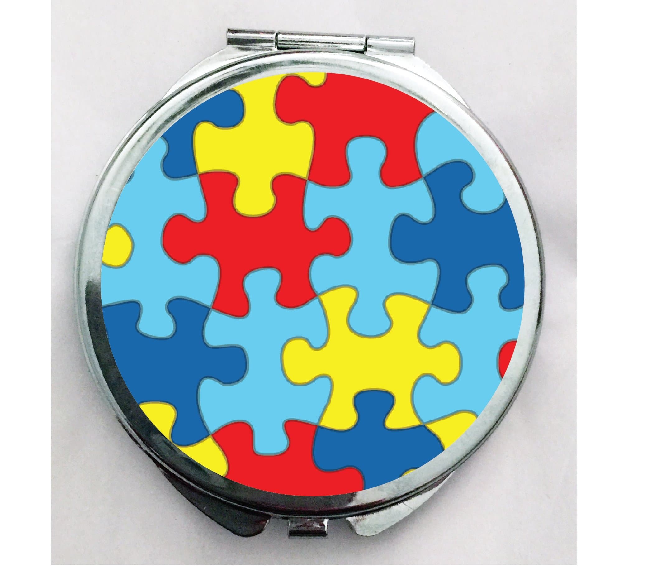 Puzzle Piece Autism Compact Double Mirror