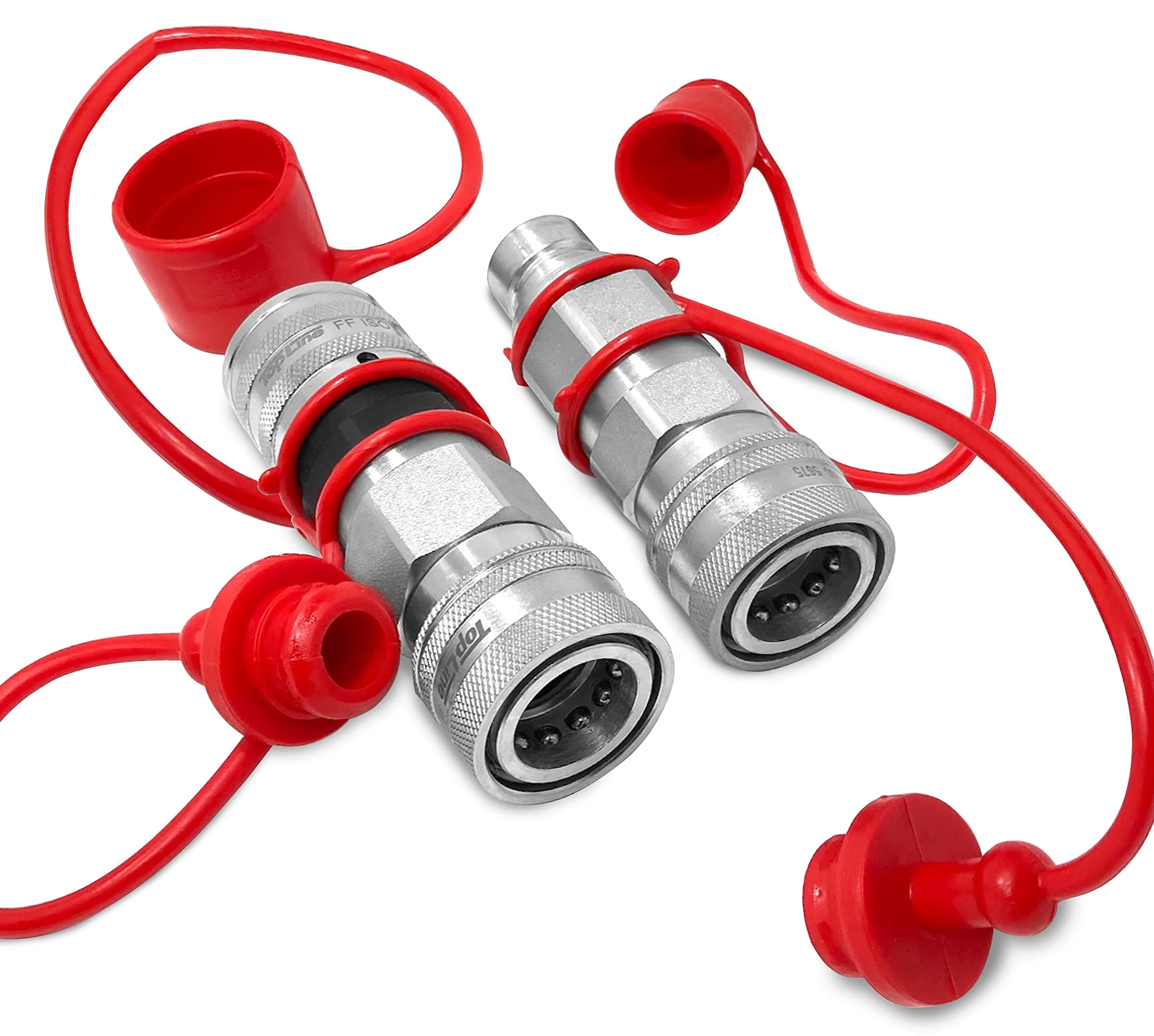 TL ToplineTL106 Flat Face to Ag style Hydraulic Quick Connect Coupler Adapter Set