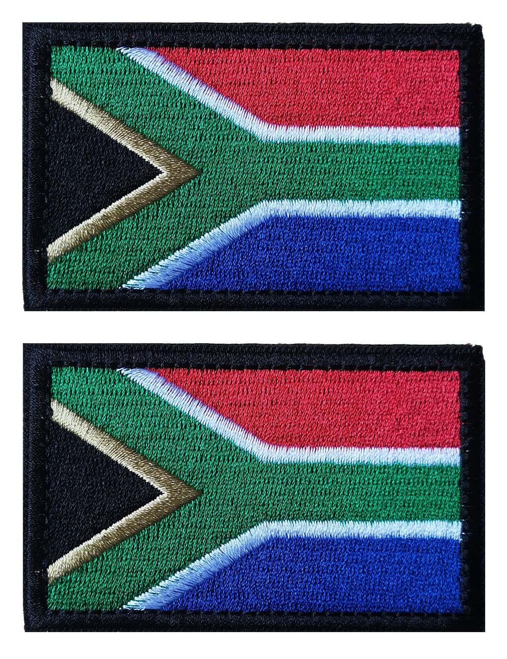 2 PCS AliPlus South Africa Flag Patches Embroidered Tactical Military Morale Patch Applique Fastener Hook and Loop