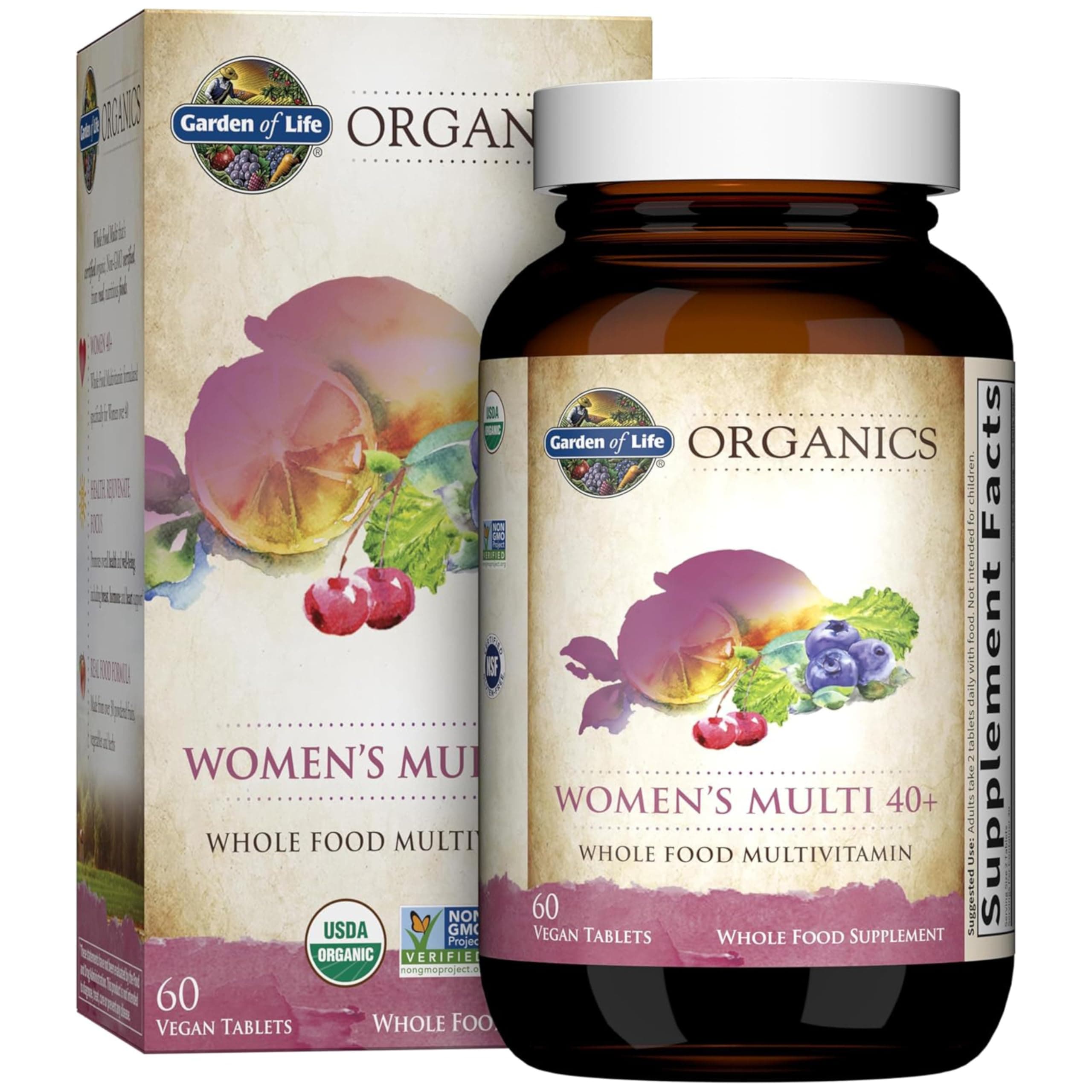 Mykind Organics Vitamins For Women 40+ - 60 Tablets, Womens Multi 40+, Vegan Vitamins For Women Over 40, Hormone & Breast Health Support Blend, Whole Food Womens Multivitamin