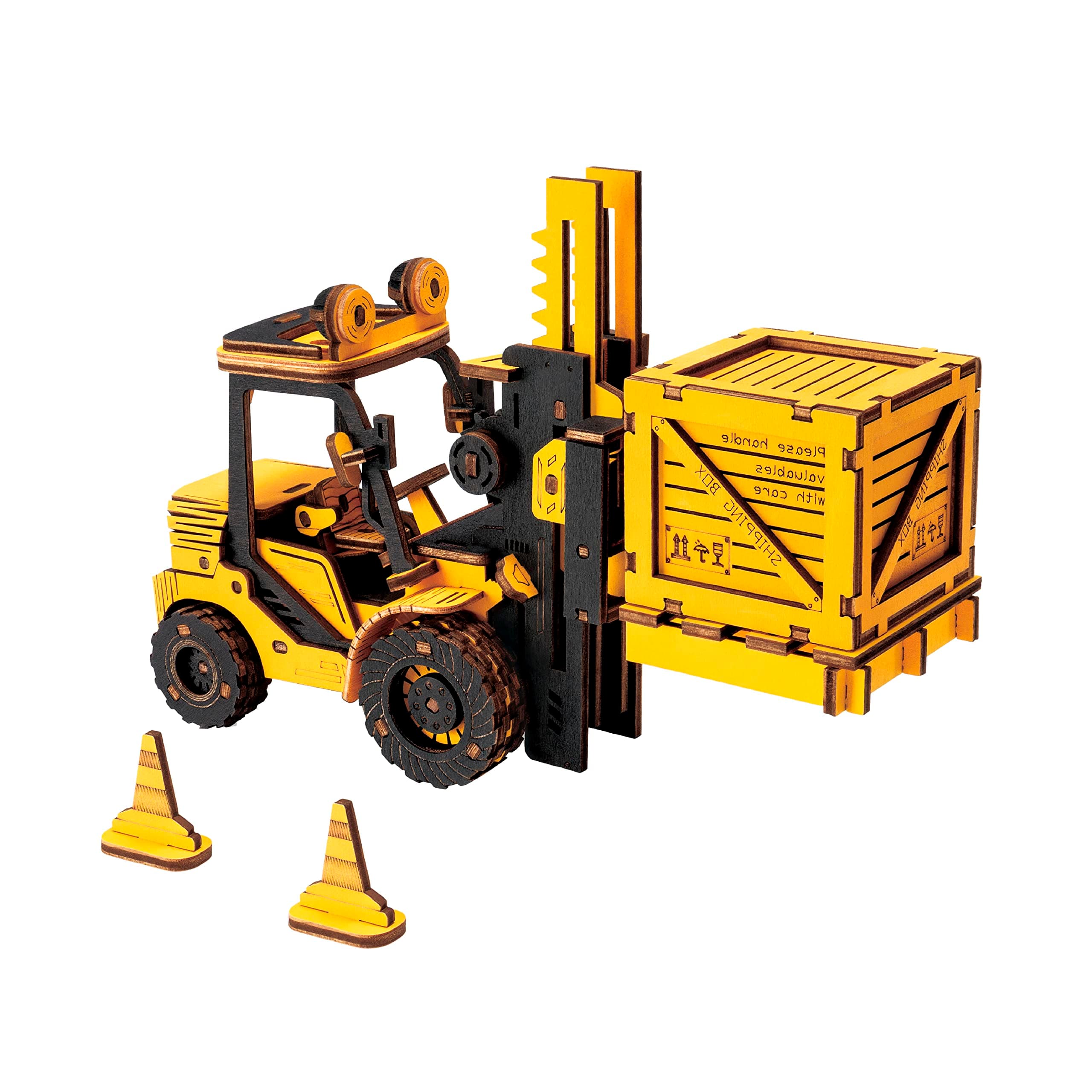 Rowood 3D Puzzles for Adults, DIY Wooden Model Kit for Adults to Build, STEM Engineering Vehicle Model as Birthday Forklift