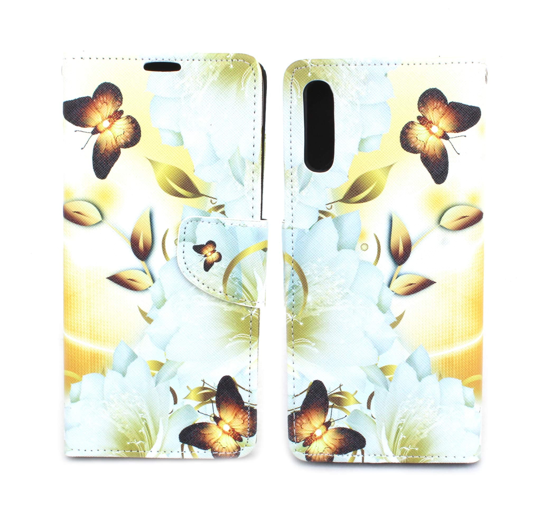 Arbuda Fancy Printed Designer Leather Flip Wallet Back Cover Case for Samsung Galaxy A70 - Yellow Flower