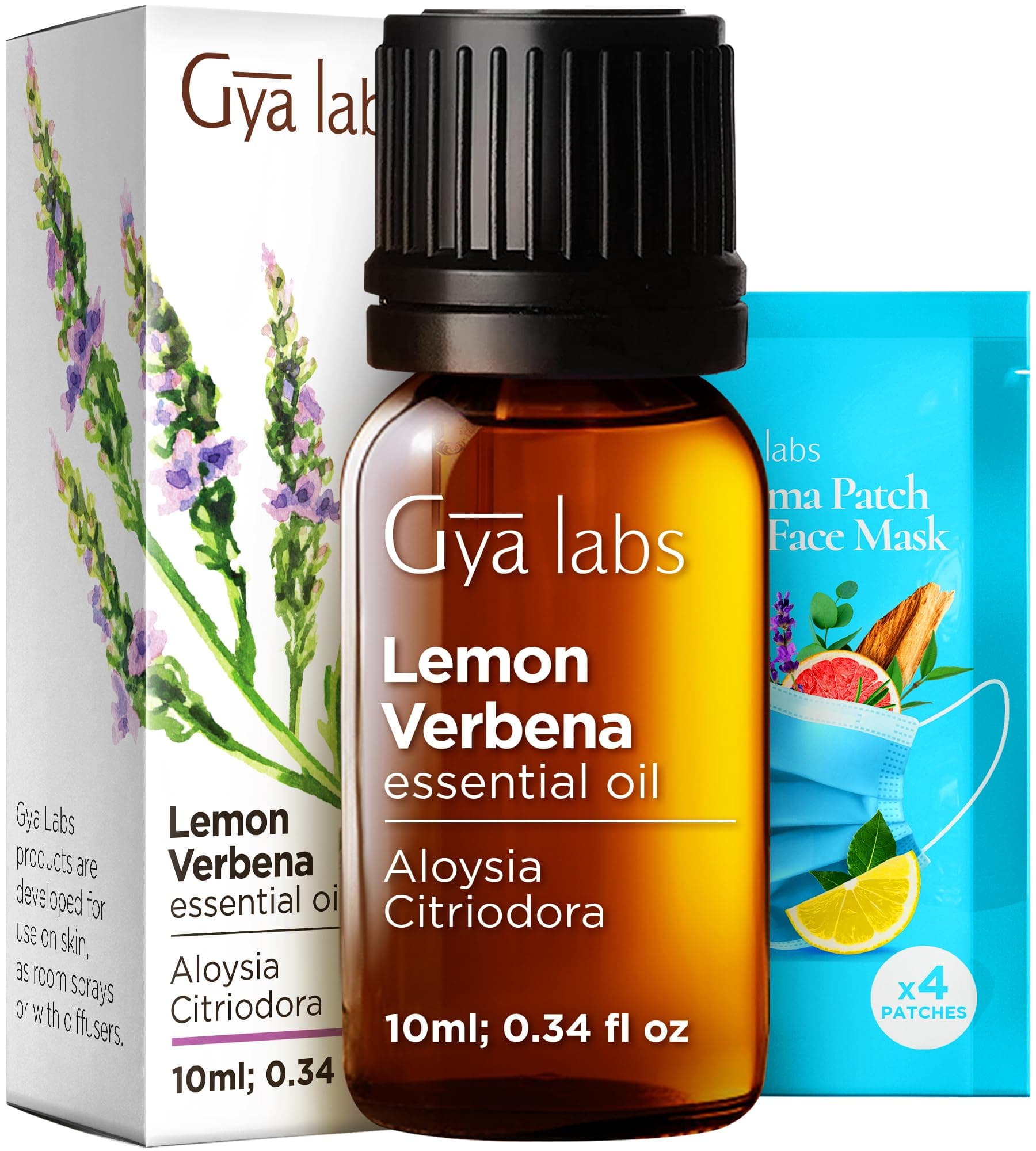Gya Labs Lemon Verbena Essential Oil - 100% Pure Natural Therapeutic Grade Fresh & Citrusy Scent for Diffuser and Soap Making, 0.34 Fl Oz (Pack of 1)