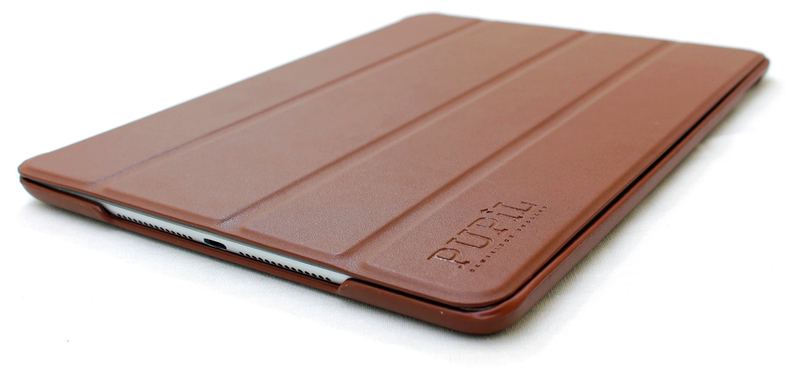 iPad Pro 9.7" (2016) Smart Four-Fold Case Cover By PUPiL of Cambridge, England Handmade Genuine Leather (Coco - Dark Brown)