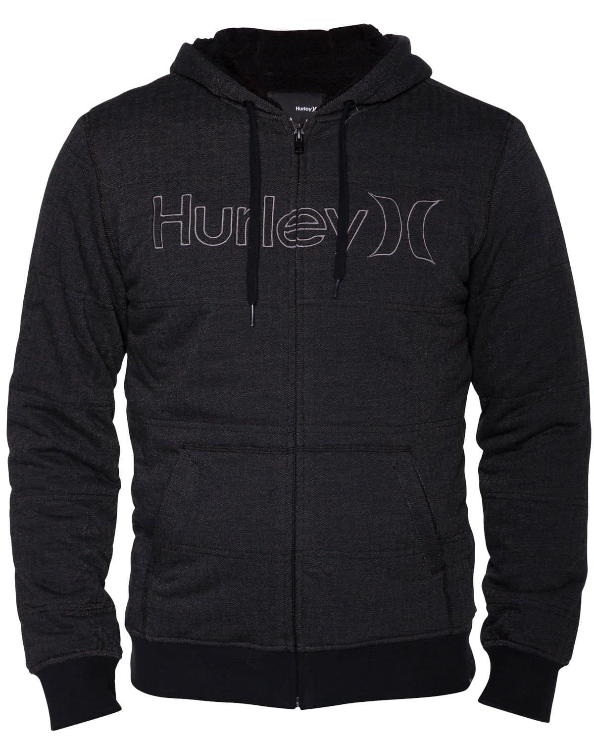 Hurley Men's One and Only HB Sherpa Fleece Zip Up, Black, X-Large