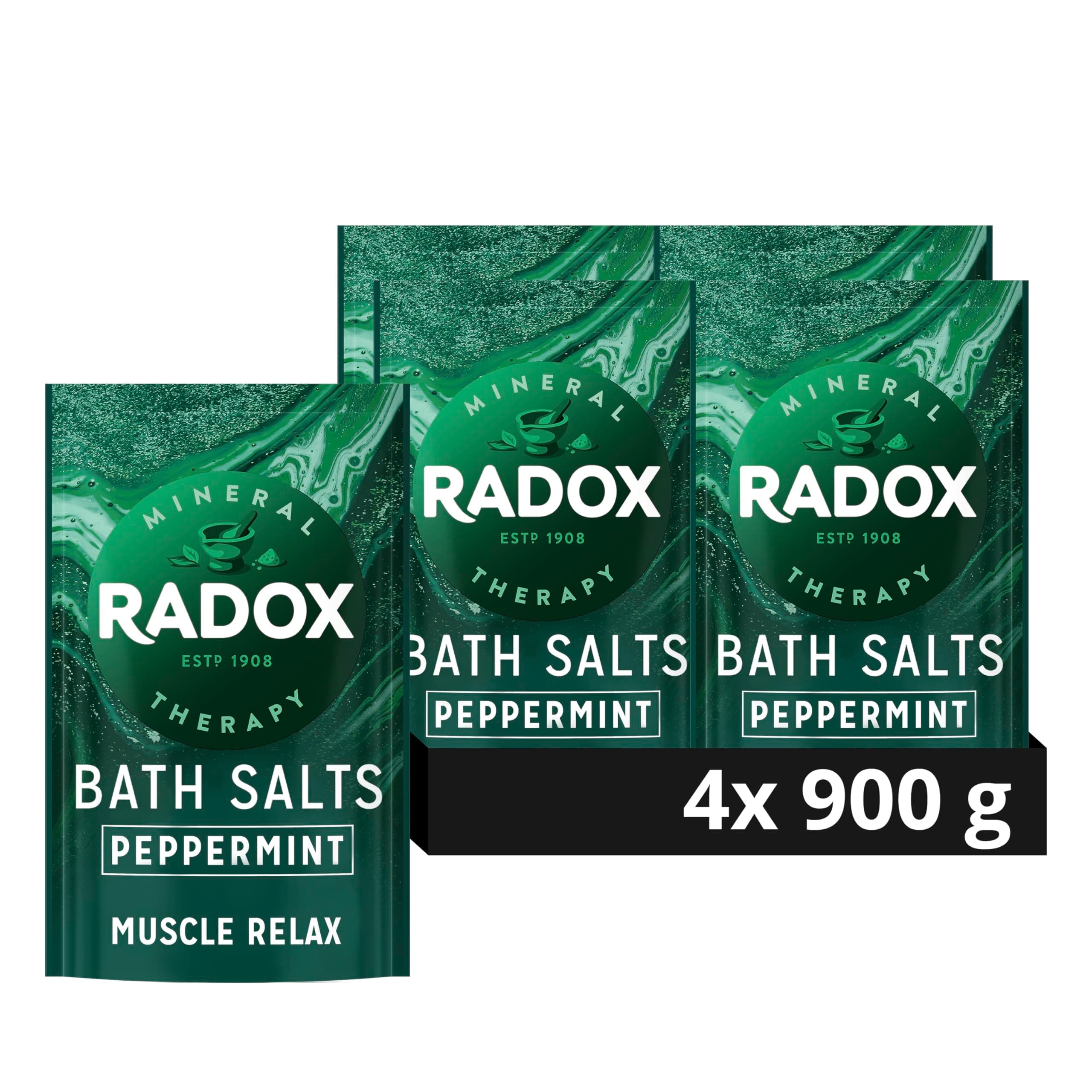 Mineral Therapy Muscle Relax Uniquely Blended With Minerals & Herbs Bath Salts A Relaxing Bath 900 G, Set Of 4
