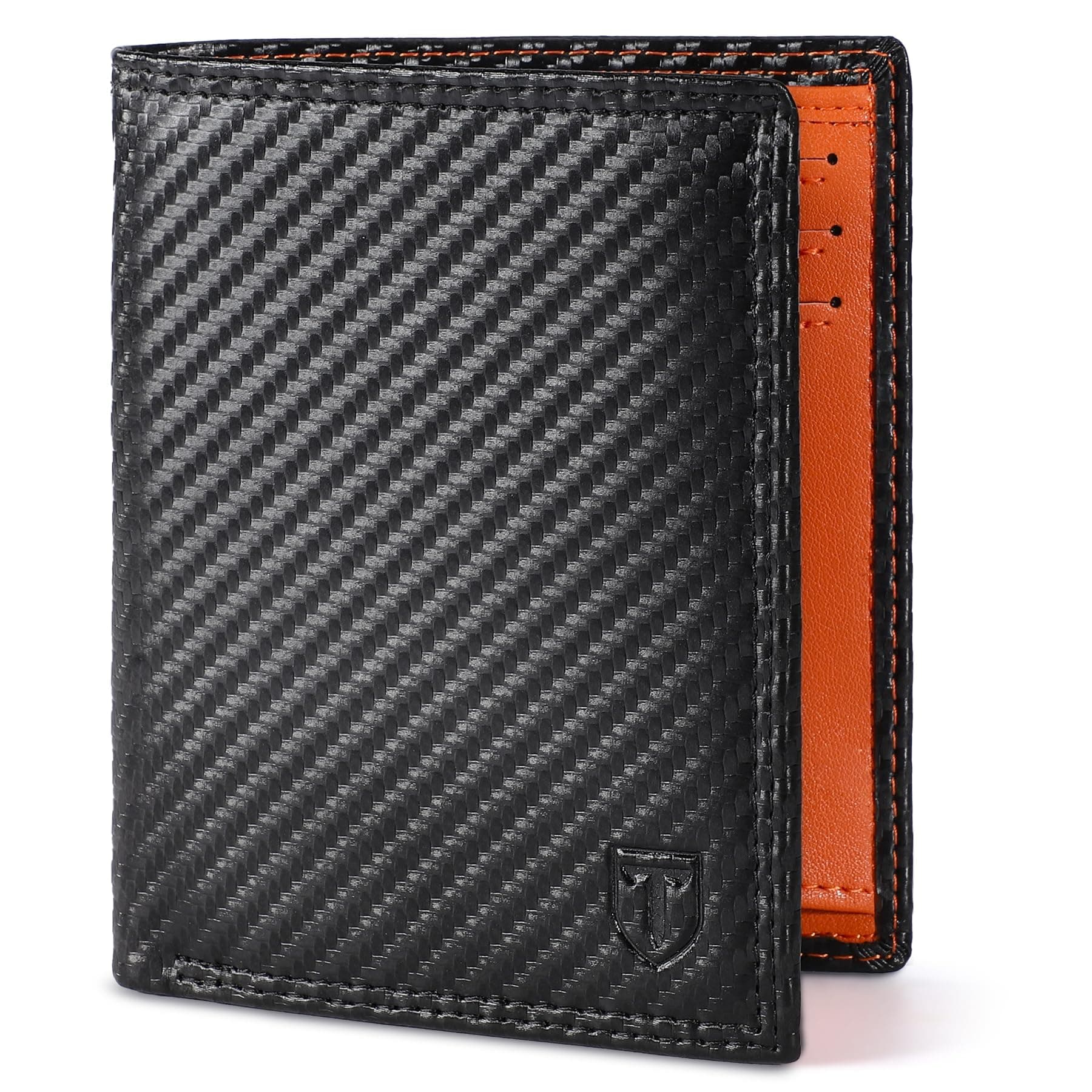 Mens Genuine Leather RFID NFC Blocking Wallet 13 Credit Card Slots 2 Bill Compartments Classic Wallet with Gift Box Black Black Black L Classic