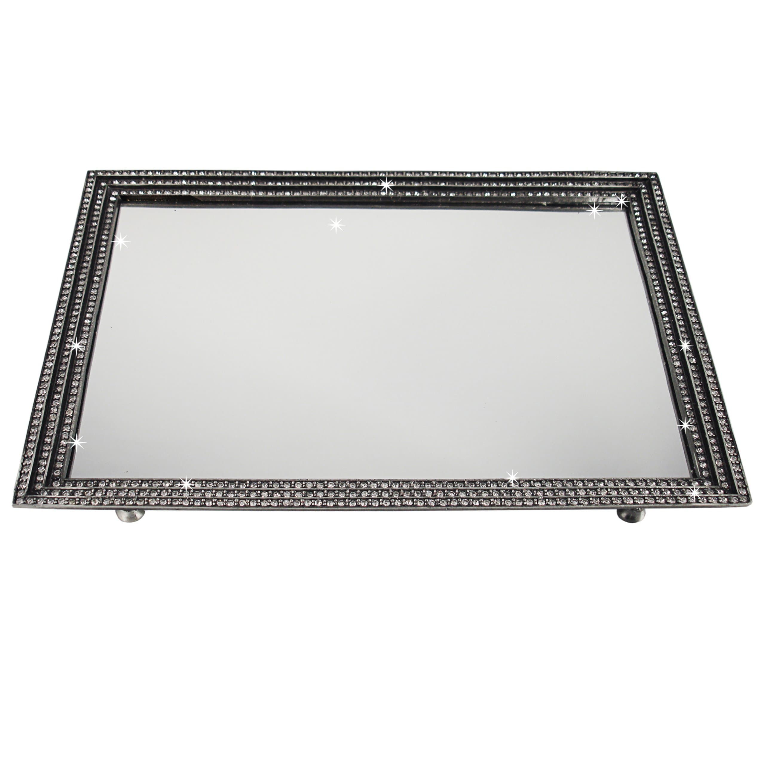 Vanity Set Pewter Mirror Tray