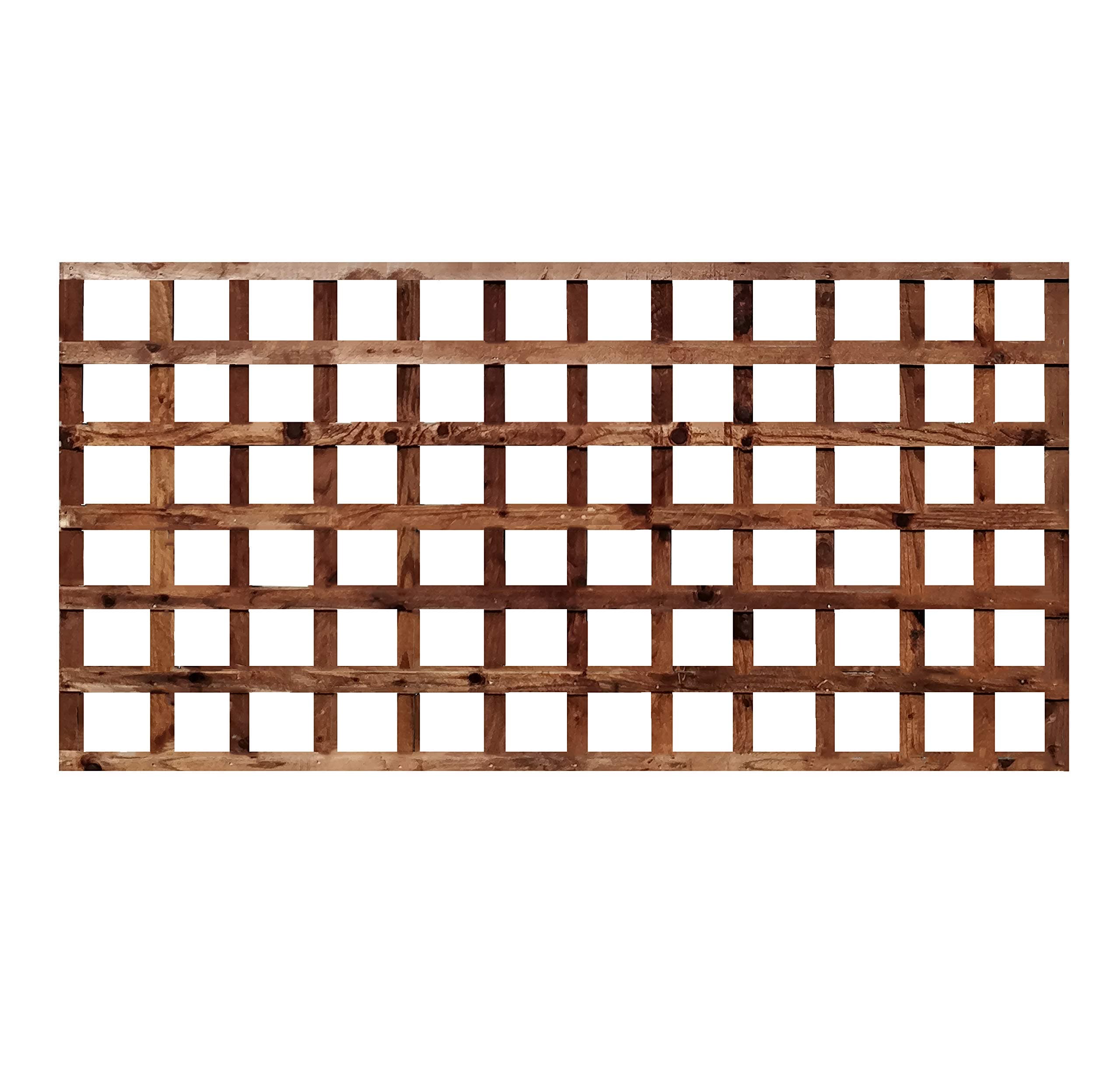 weatherwell ltd Square Garden Trellis Panels Treated Timber Garden Brown Wooden Trellis 6ft (6ft x 3ft)