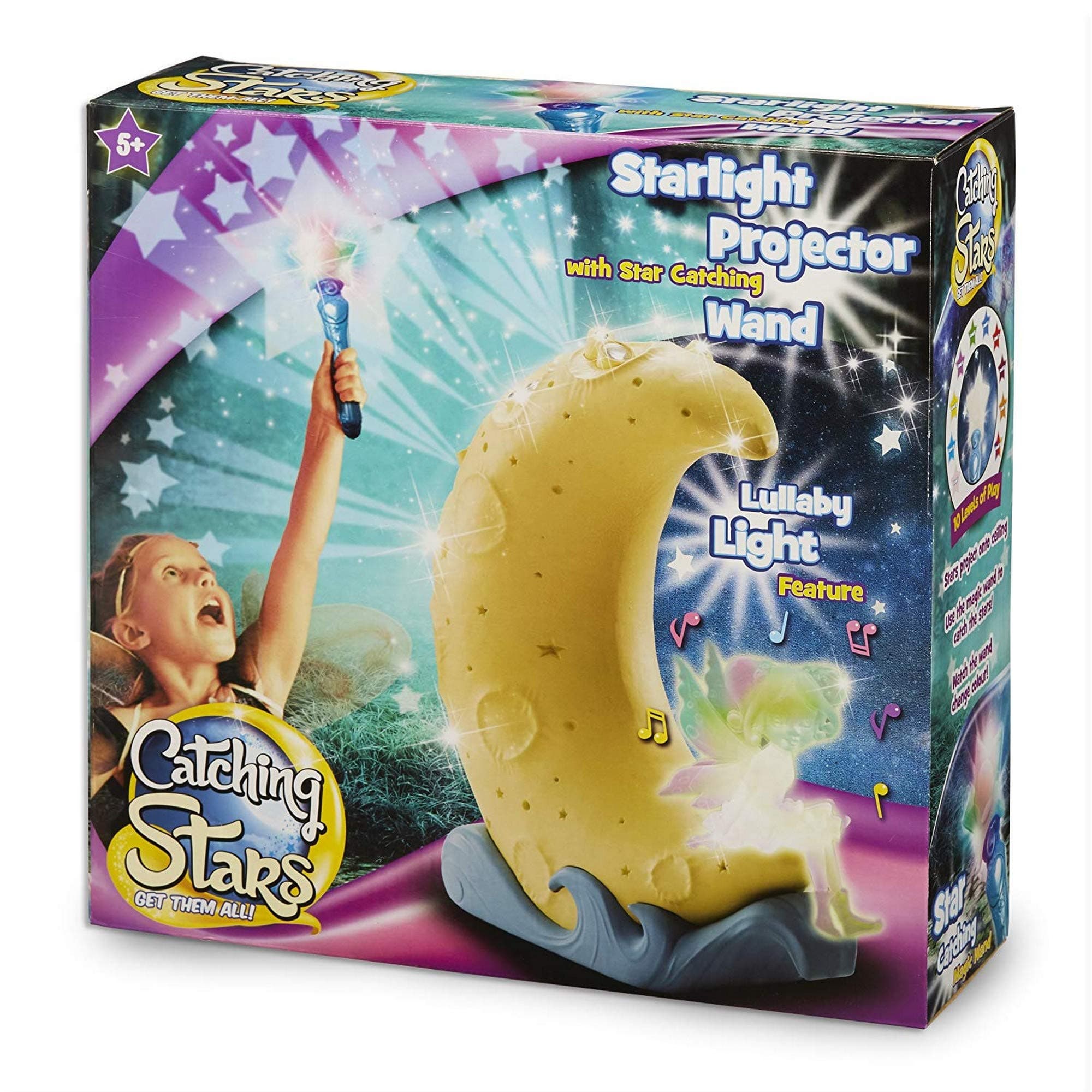 Fotorama Kids Catching Stars Game with Magic Fairy Wand and Moonlight Star Projector, Perfect Slumber Party Game, Switch to Night Lamp Mode for Starry Skies Before Falling Asleep, for Ages 5 and Up