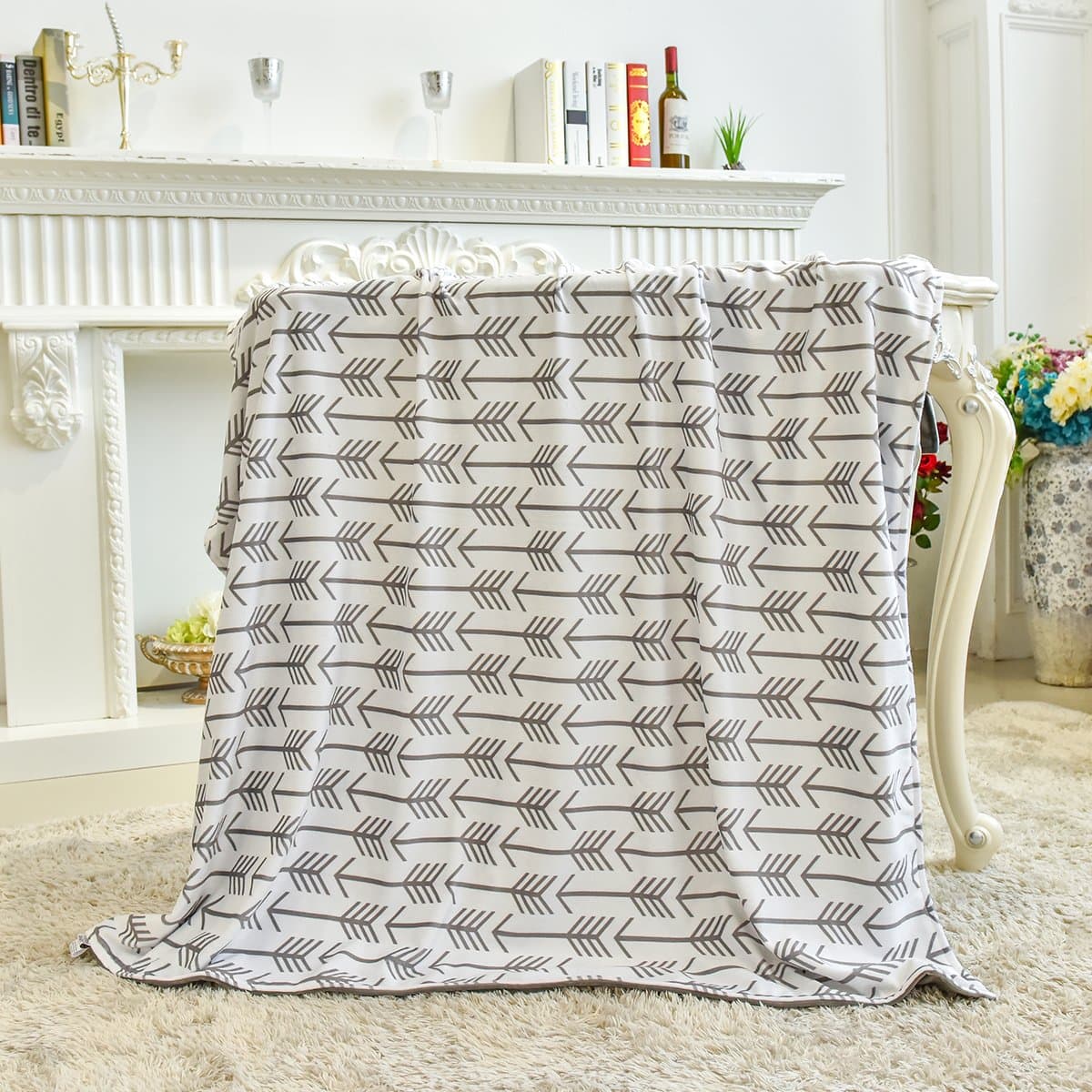 Arrow Minky Throw Blanket/Couch Blanket/Bedding Blanket,Grey 127x152CM ¡­