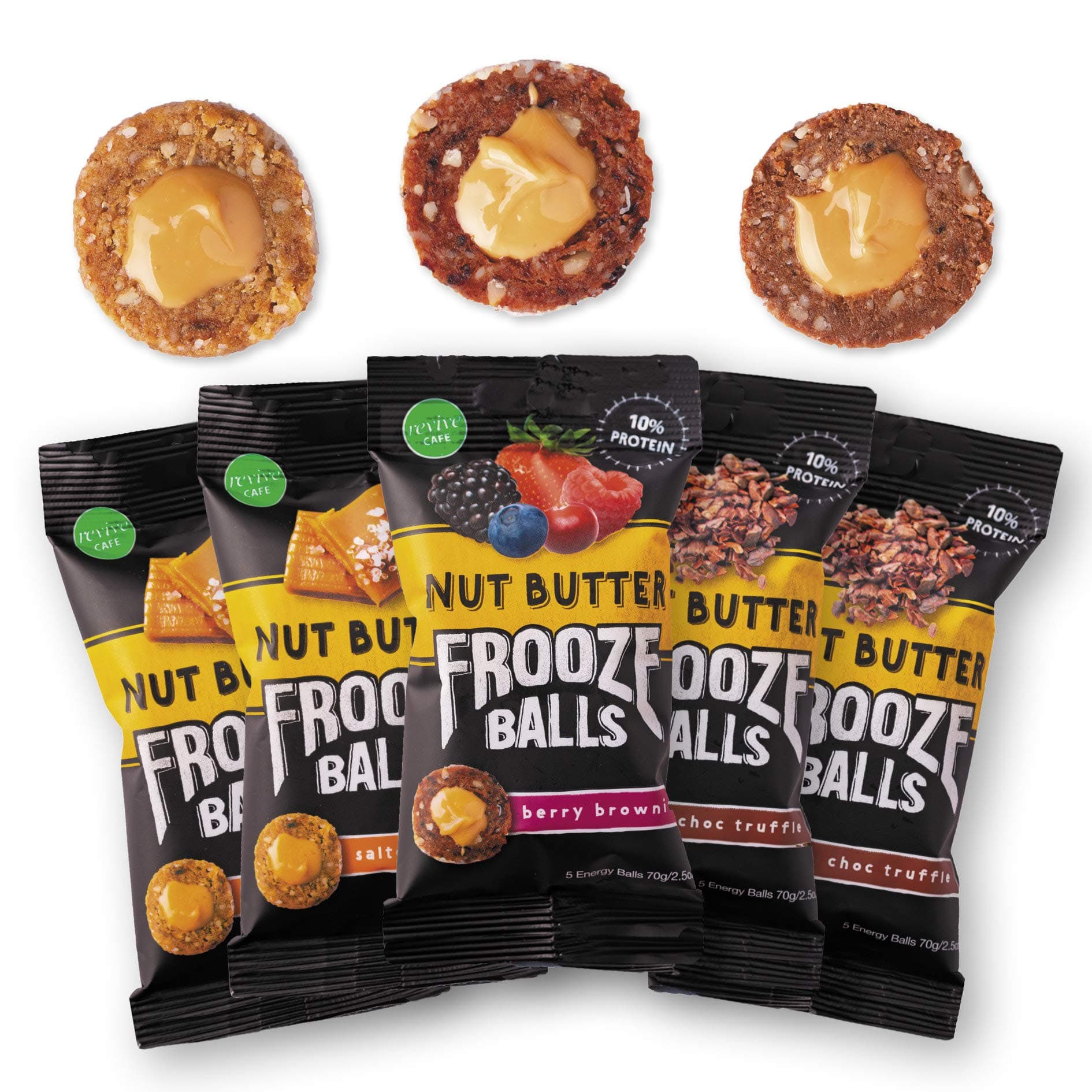 Frooze Balls Peanut Butter Filled Energy Balls, Variety Pack Gift Box (Pack of 5) Each Pack Has 5 Balls!