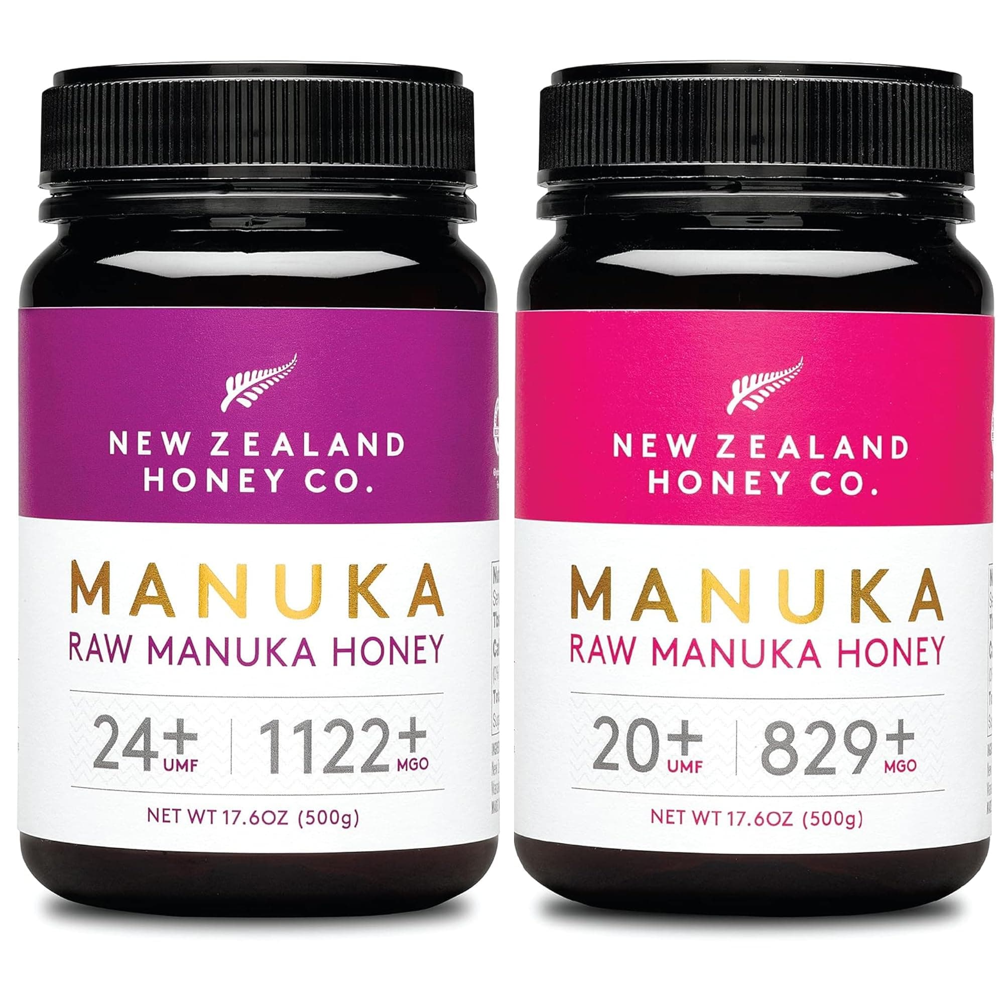 New Zealand Honey Co. Raw Manuka Honey UMF 24+ / MGO 1122+ 17.6 oz & UMF 20+ | MGO 829+ 17.6 oz
