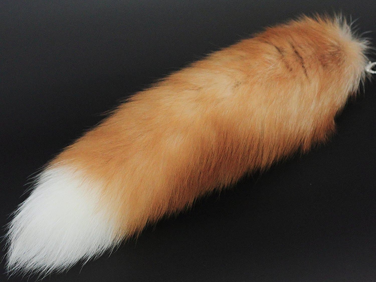 Real Fox Tail £¬16.5IN Supper Huge Fluffy Golden Yellow Fox Tail Fur Cosplay Toy Alopex Lagopus Handbag Accessories Key Chain Ring Hook Tassels Fashion
