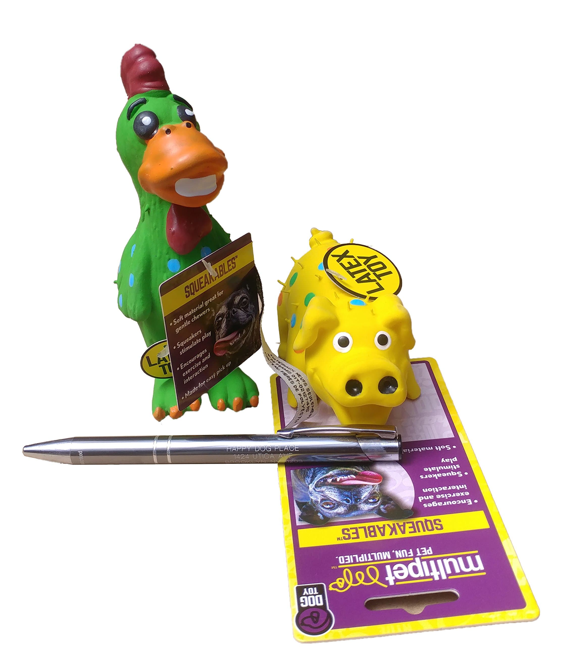 MULTIPET (Set) - Latex Globken Chicken MINI Dog toy Assorted