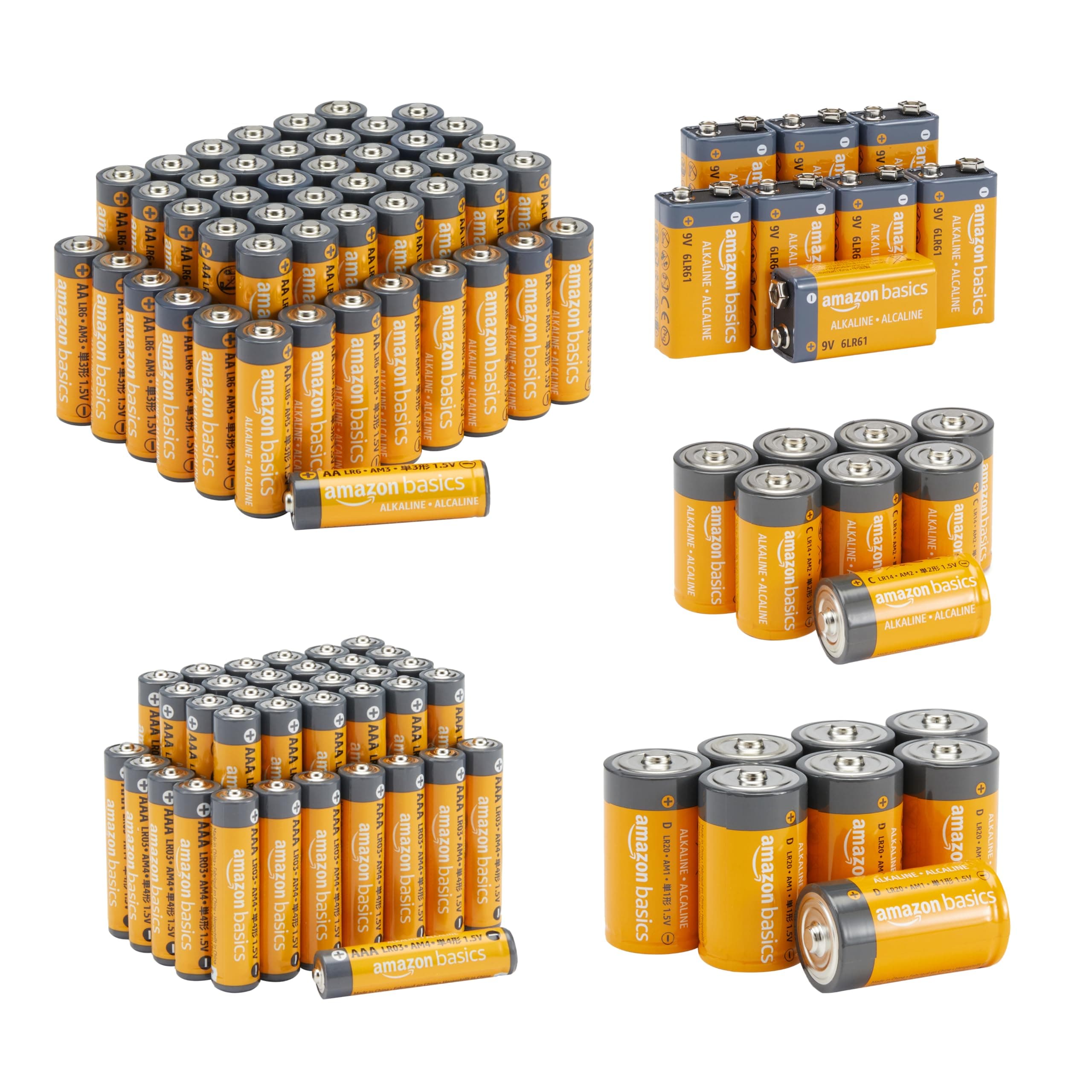 108-Pack Alkaline Battery Super Value Pack - 48 AA + 36 AAA + 8 C + 8 D + 8 9Volt