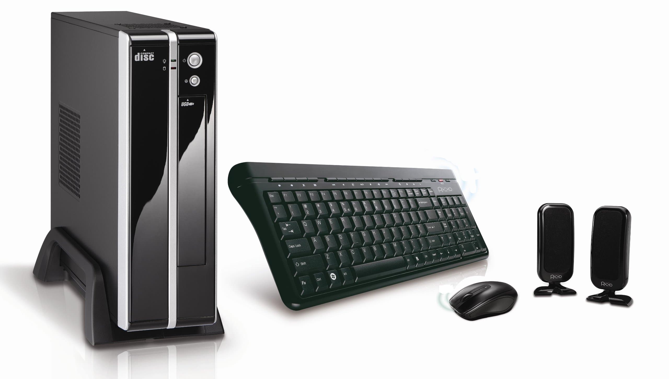 XION 5 in 1 Mini ITX Combo Case Kit (Keyboard, Optical Mouse, Speakers Included) 150W PSU - Retail