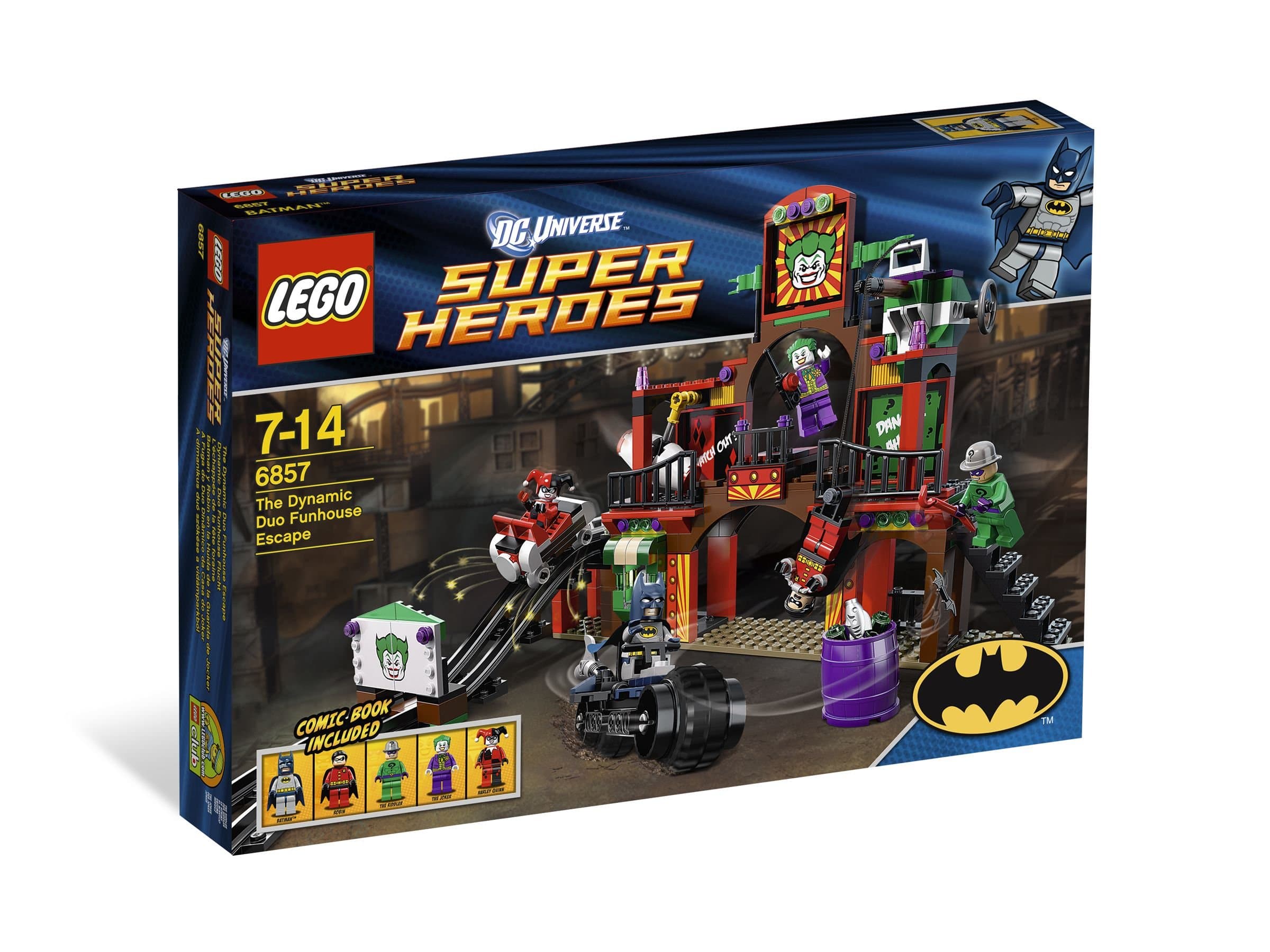 6857 SUPER HEROES The Dynamic Duo Funhouse Escape (Batman, Robin, Joker, Riddler, Harley Quinn)