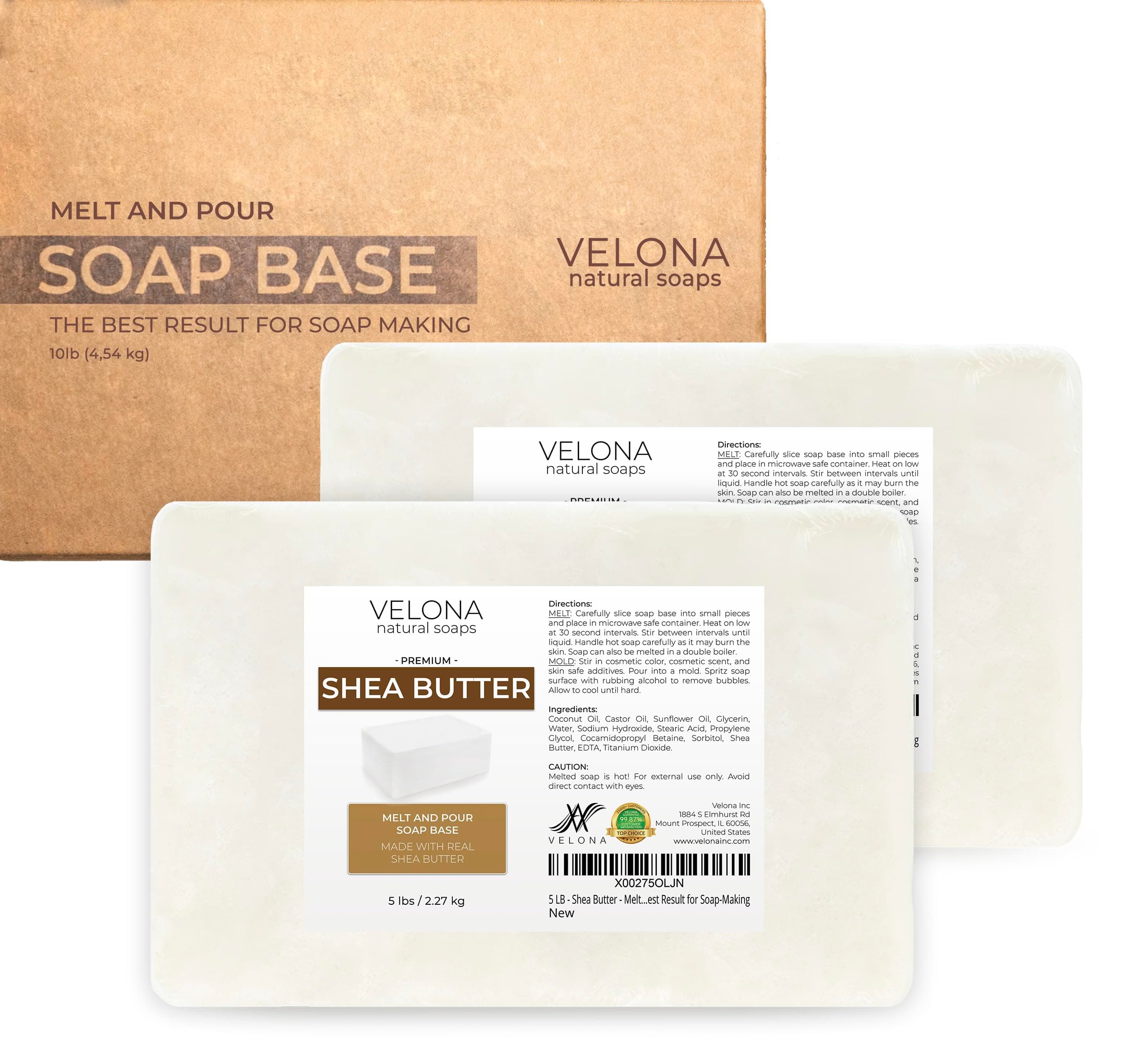 velona 10 LB - Shea Butter - Melt and Pour Soap Base SLS/SLES free | Natural Bars for The Best Result for Soap-Making