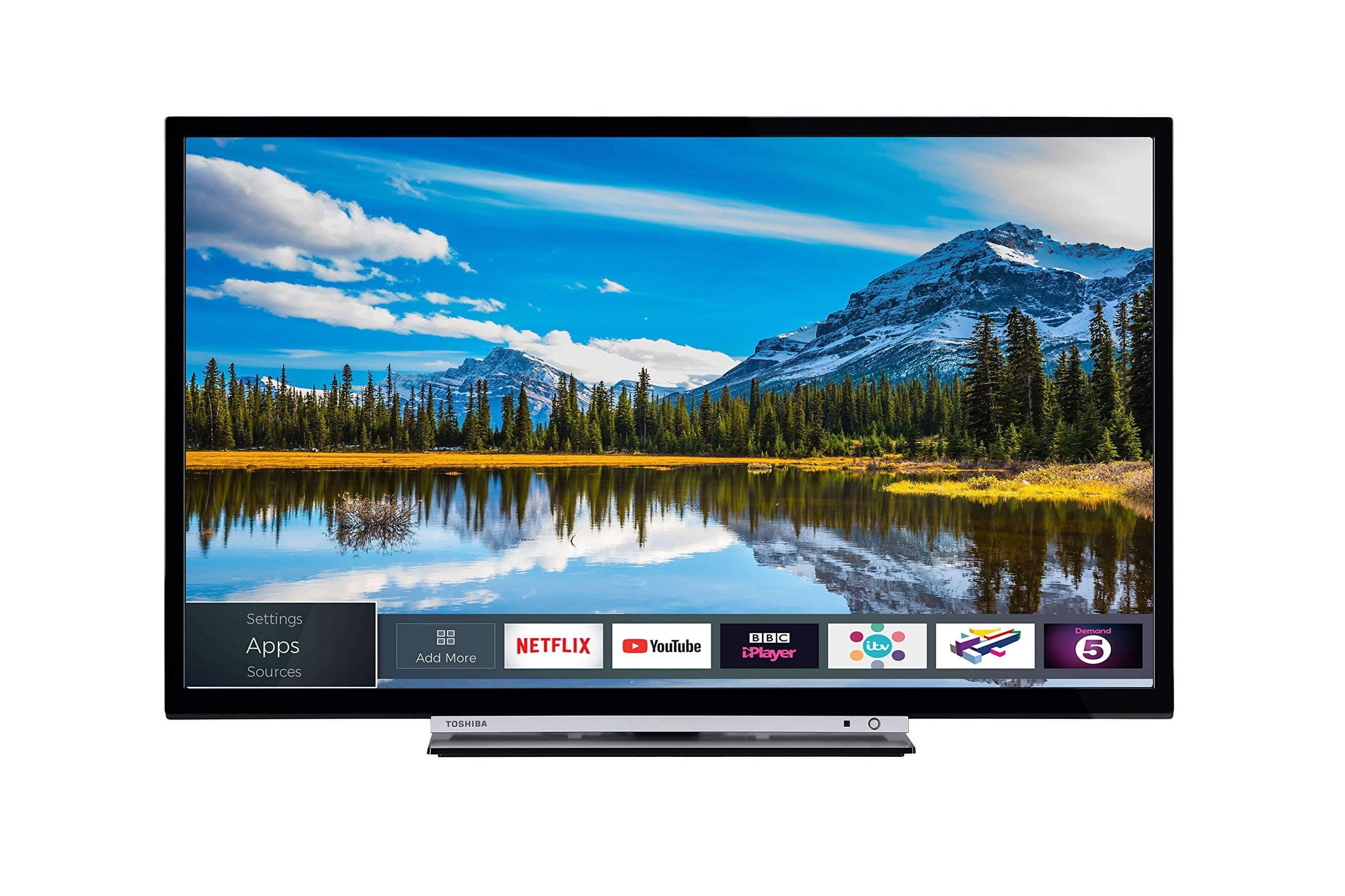 Toshiba 32L3863DBA 32-Inch Smart Full-HD LED TV with Freeview Play - Black/Silver (2018 Model) (Renewed)