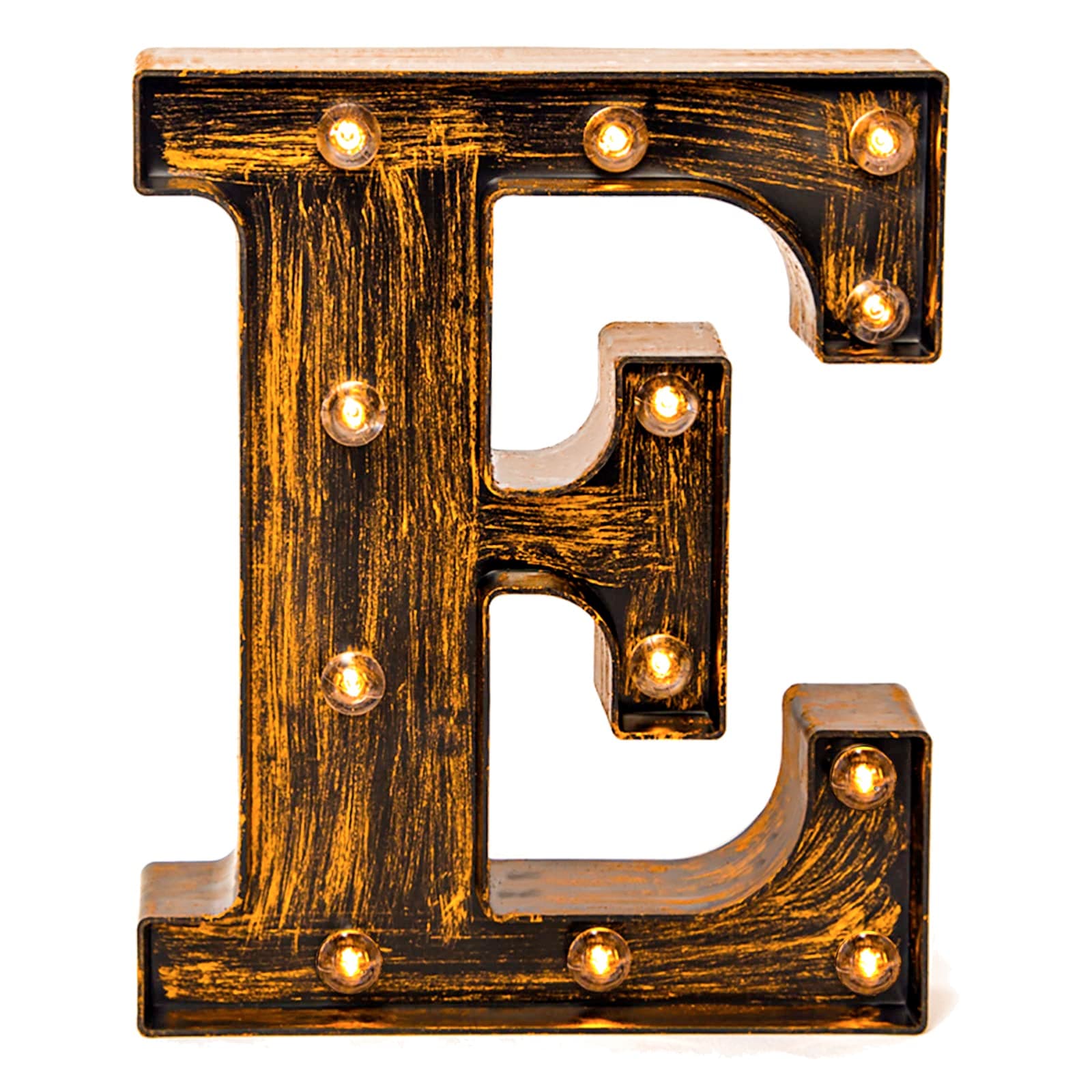 Glintee LED Marquee Letter Lights Vintage Style Light Up Letters 26 Alphabet Letter Signs Night Lights for Wedding Birthday Party Christmas Home Bar Cafe Initials Decor (E)