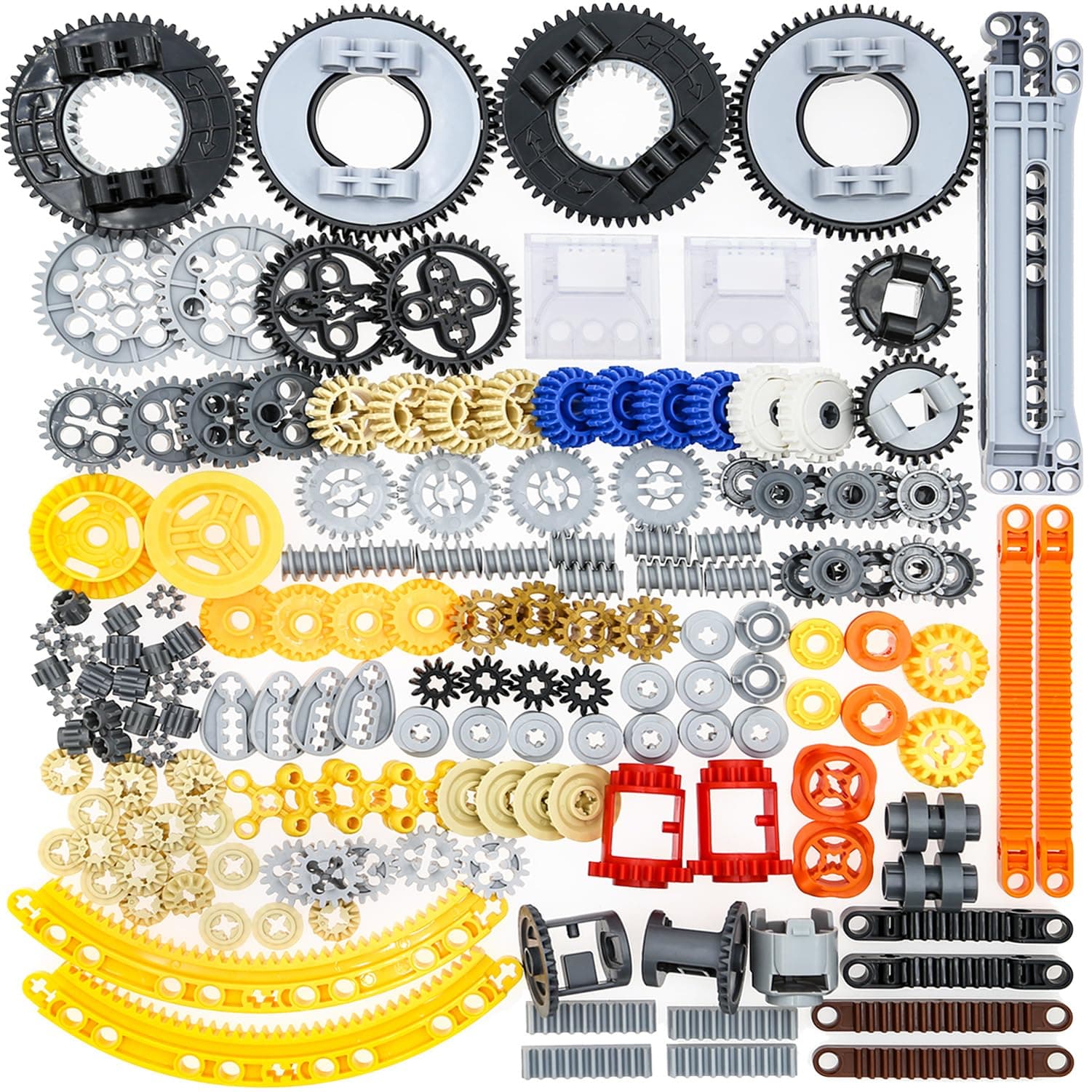162pcs Technic-Parts Gears-Axle-Pin-Connector Compatible with Mainstream building block brand, Gear box Technic Cam Differential Engine Kit. MOC-Replacement-Pieces