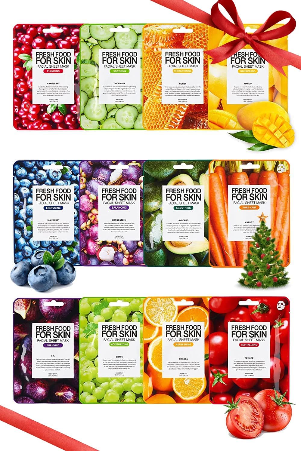 FARMSKIN Facial Sheet Mask - Hydrating, Moisturizing, Clarifying, Soothing Face Masks for Oily, Dry & Sagging Skin - Breathable & Fast-Absorbing - Vegan & Cruelty-Free Korean Skin Care (12 Packs)