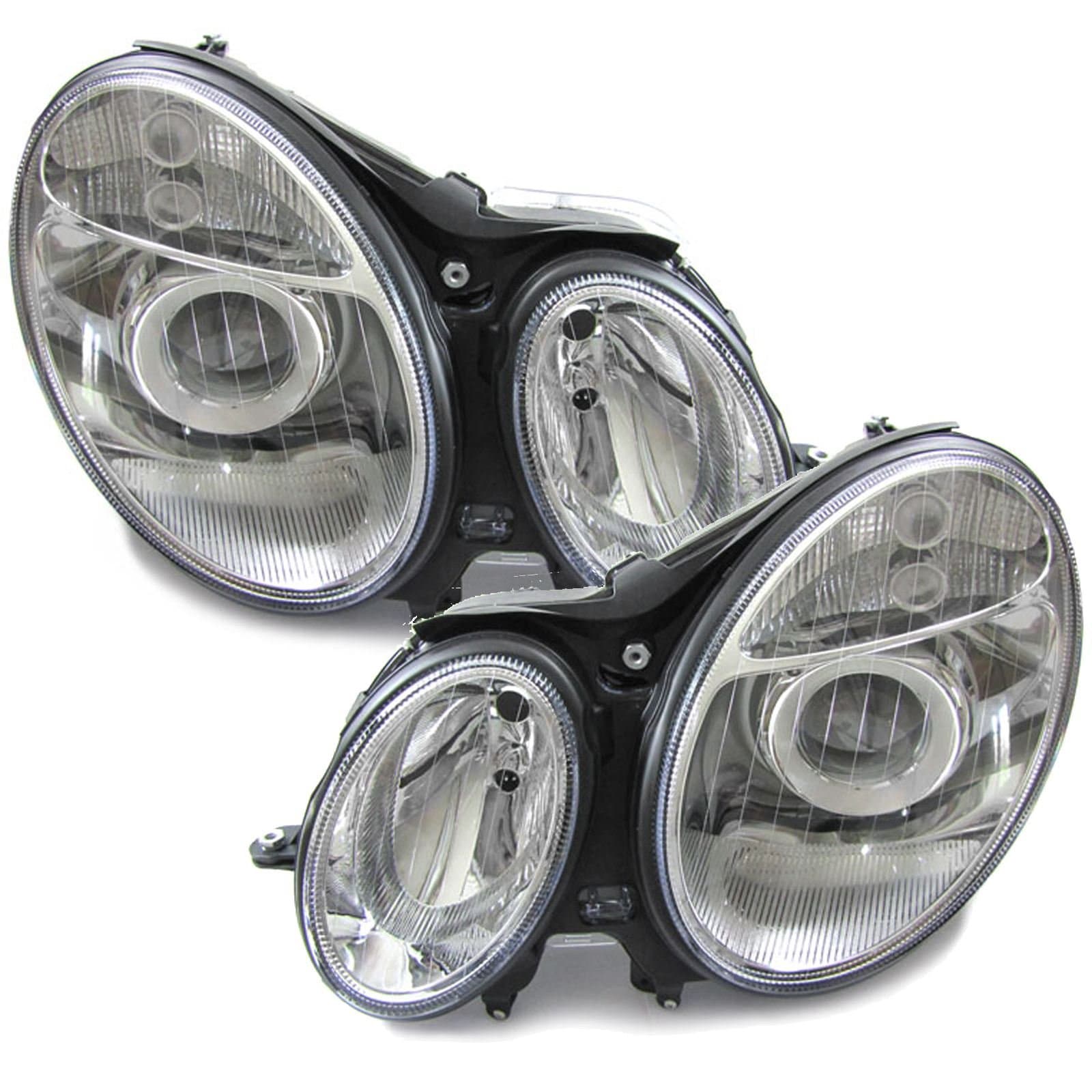 MERCEDES E CLASS W211 6/2002-6/2006 HEADLIGHTS HEADLAMPS 1 PAIR O/S & N/S